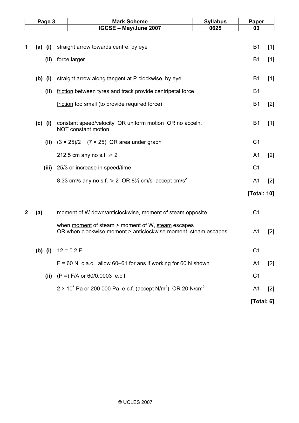 Mark scheme, page 3 of 7