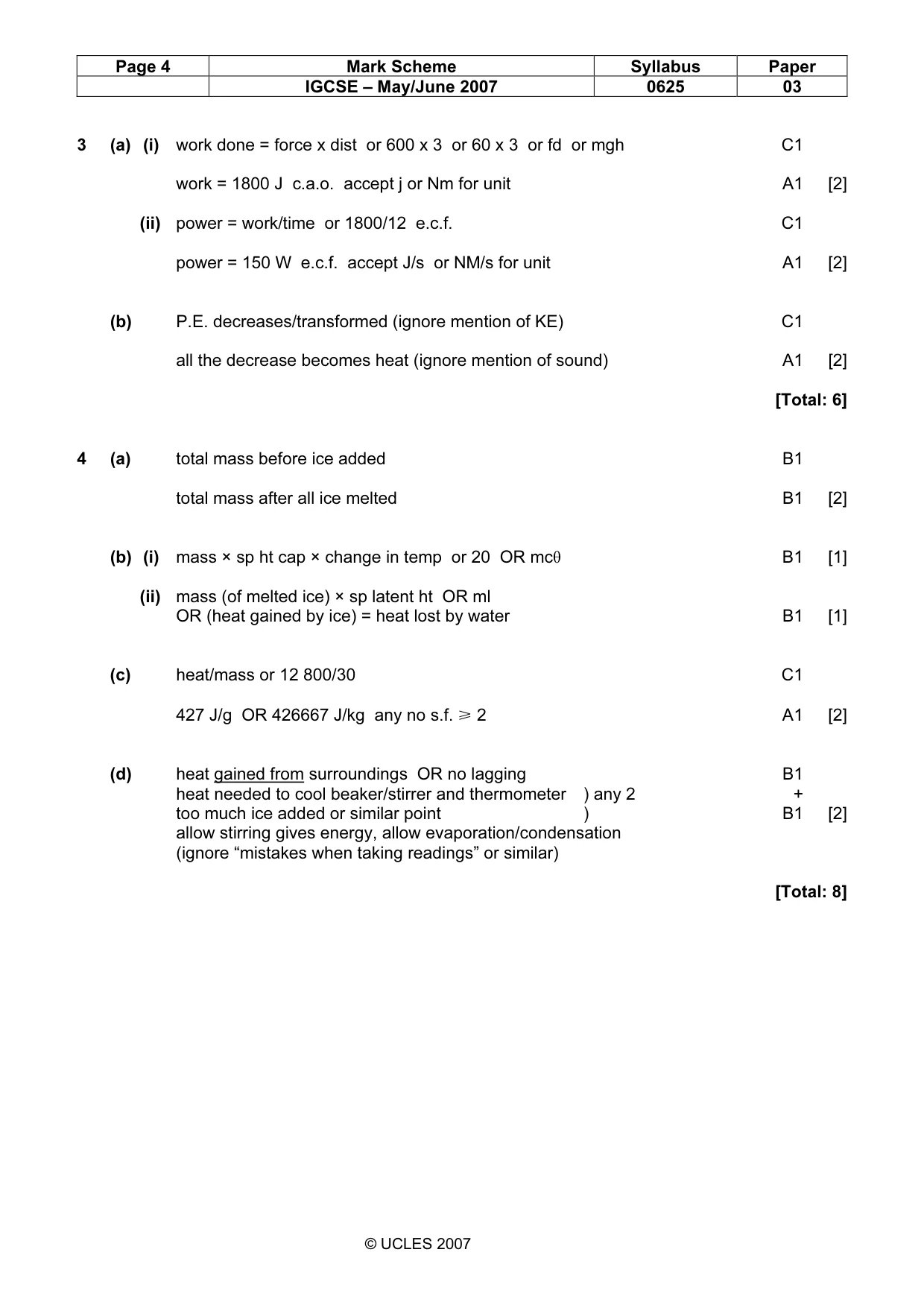 Mark scheme, page 4 of 7