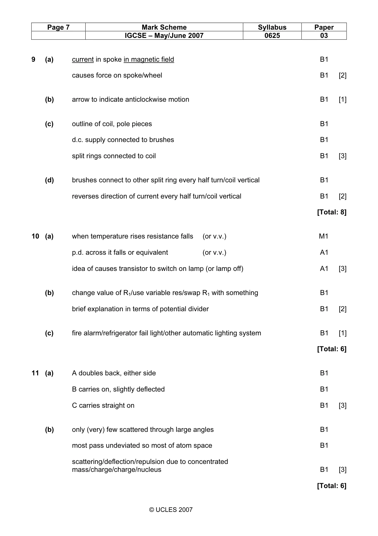Mark scheme, page 7 of 7