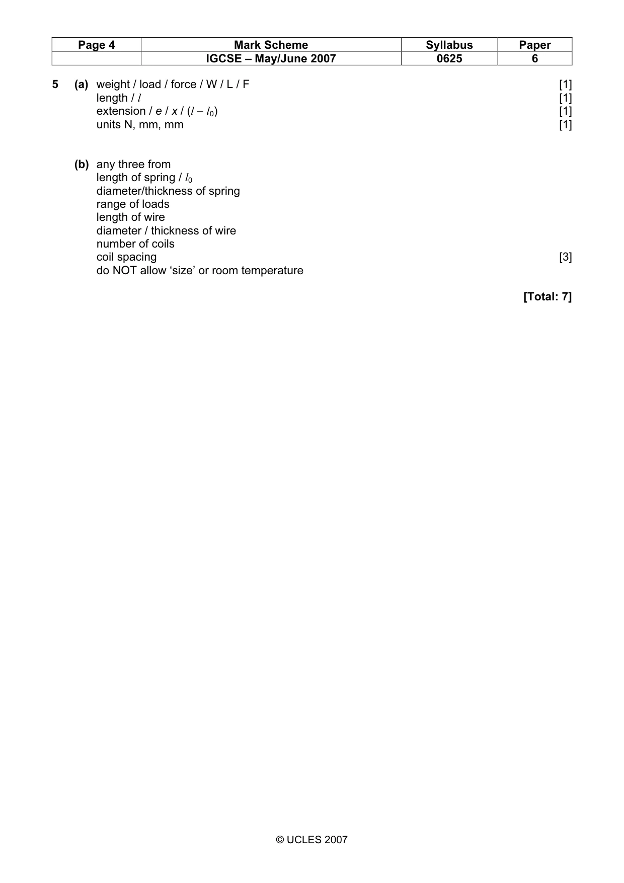 Mark scheme, page 4 of 4