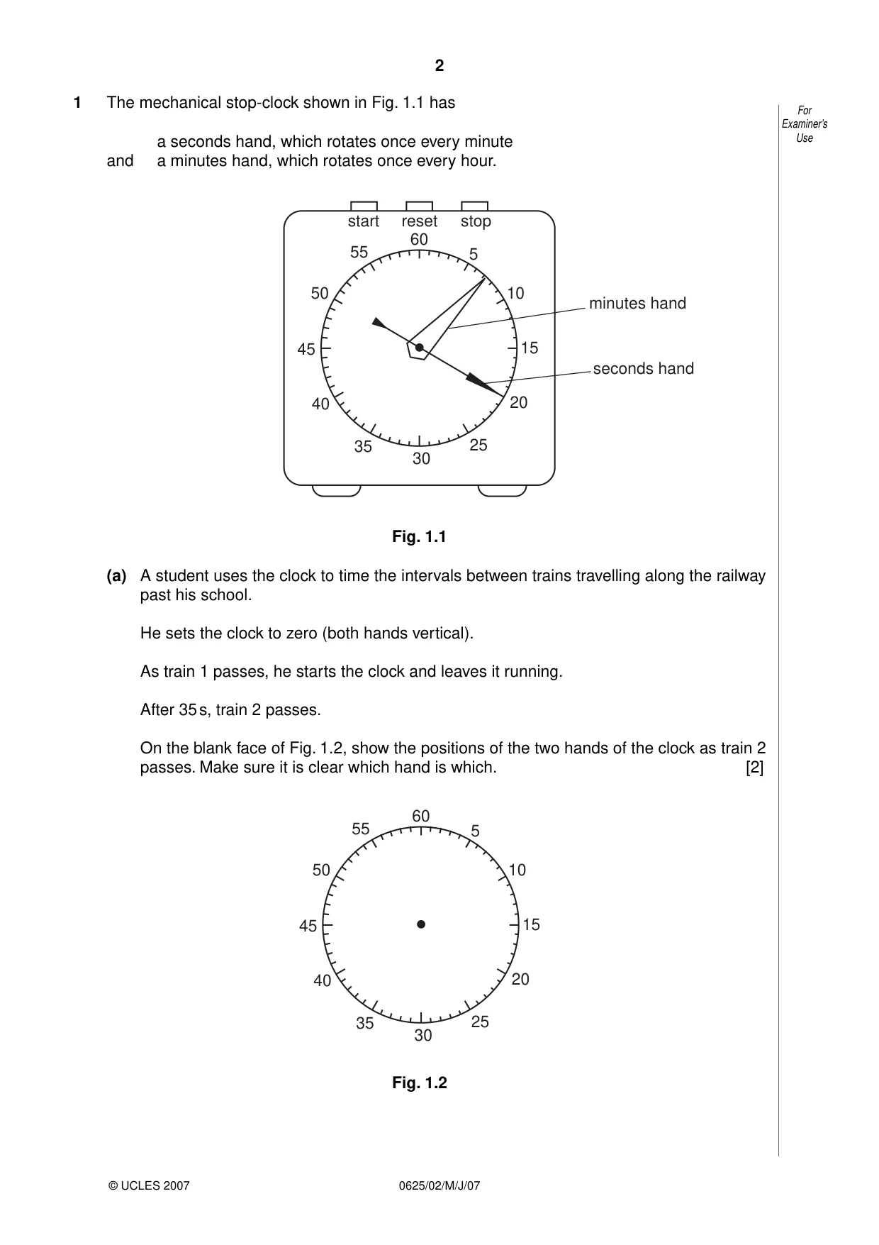Cambridge IGCSE Physics 0625 2007 May/June Paper 2 · Variant 1 question paper, page 2 of 20