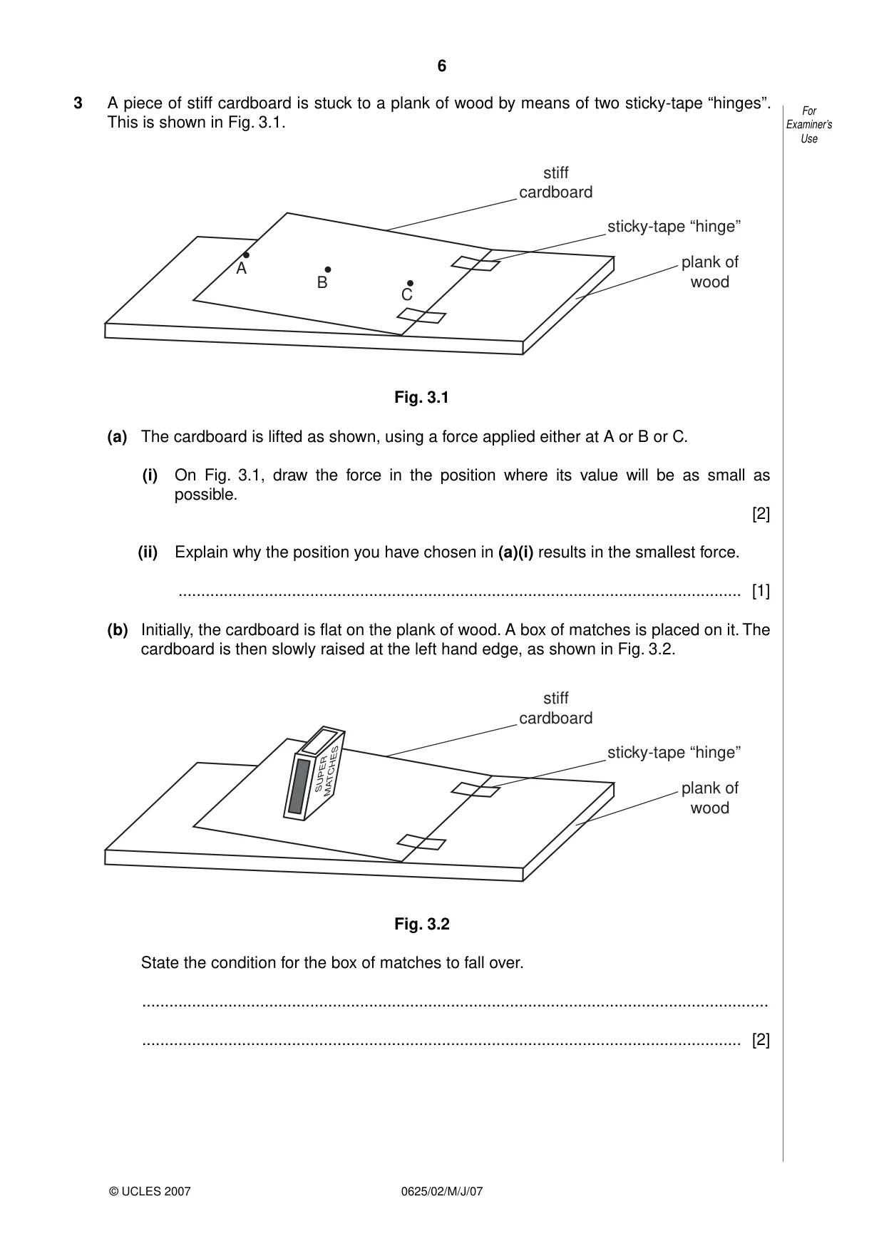 Cambridge IGCSE Physics 0625 2007 May/June Paper 2 · Variant 1 question paper, page 6 of 20