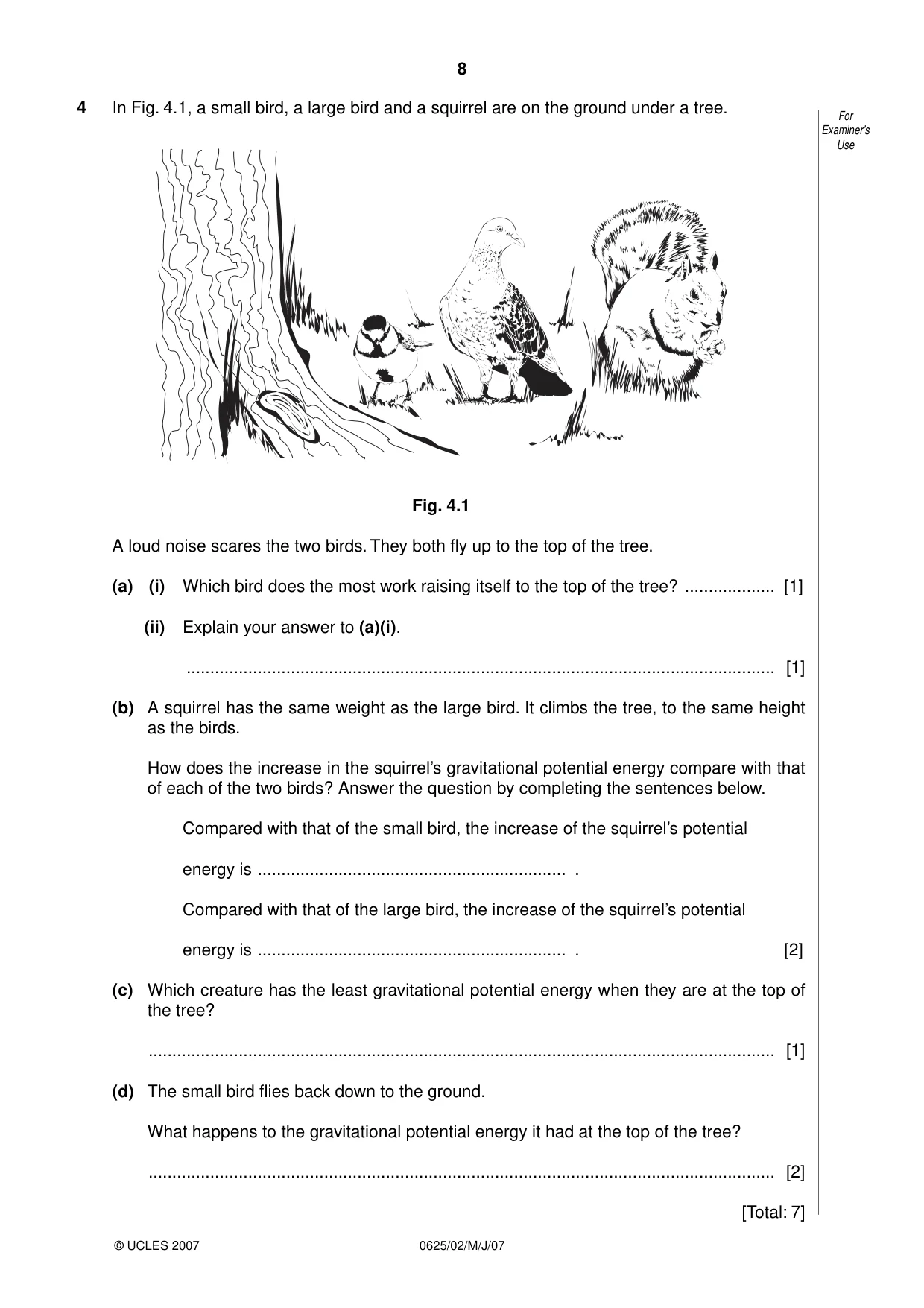 Cambridge IGCSE Physics 0625 2007 May/June Paper 2 · Variant 1 question paper, page 8 of 20