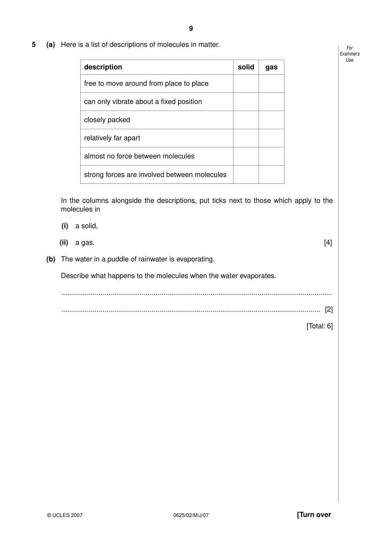 Cambridge IGCSE Physics 0625 2007 May/June Paper 2 · Variant 1 question paper, page 9 of 20
