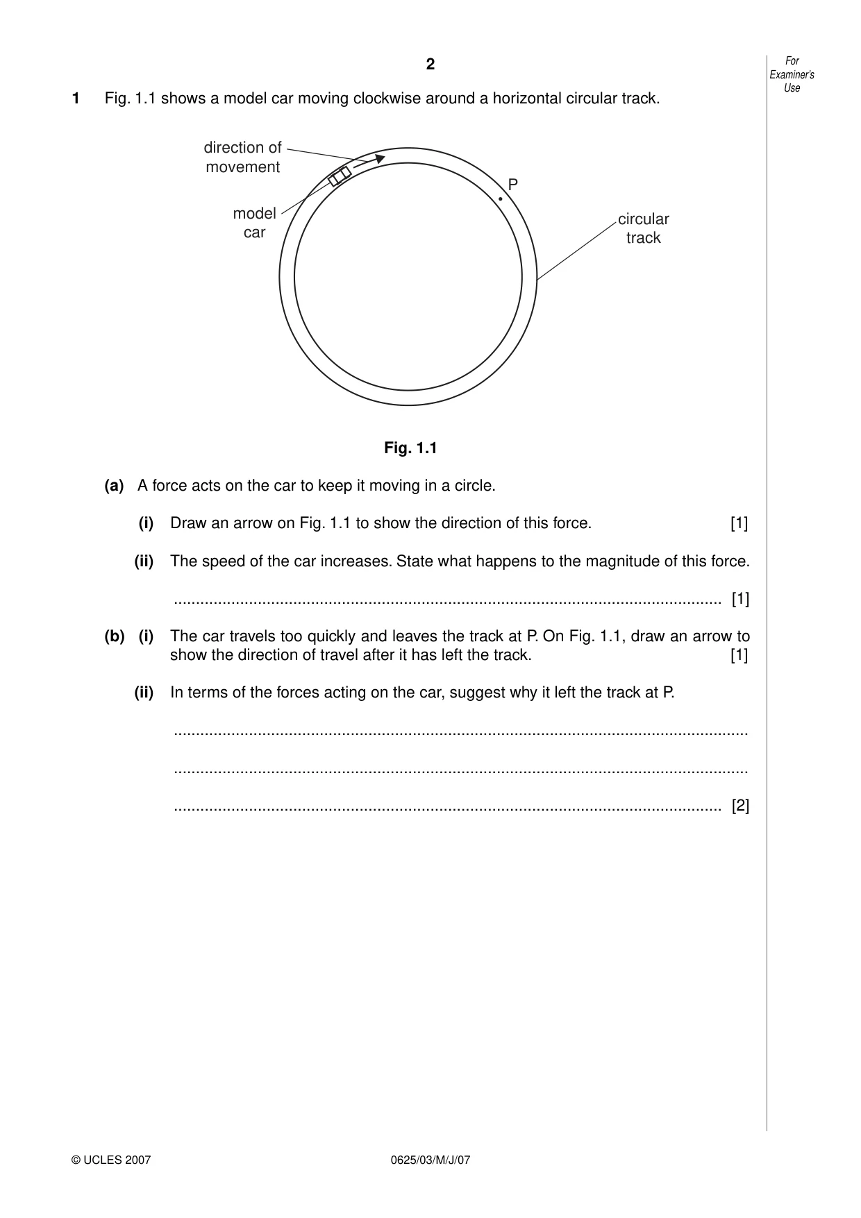 Cambridge IGCSE Physics 0625 2007 May/June Paper 3 · Variant 1 question paper, page 2 of 16