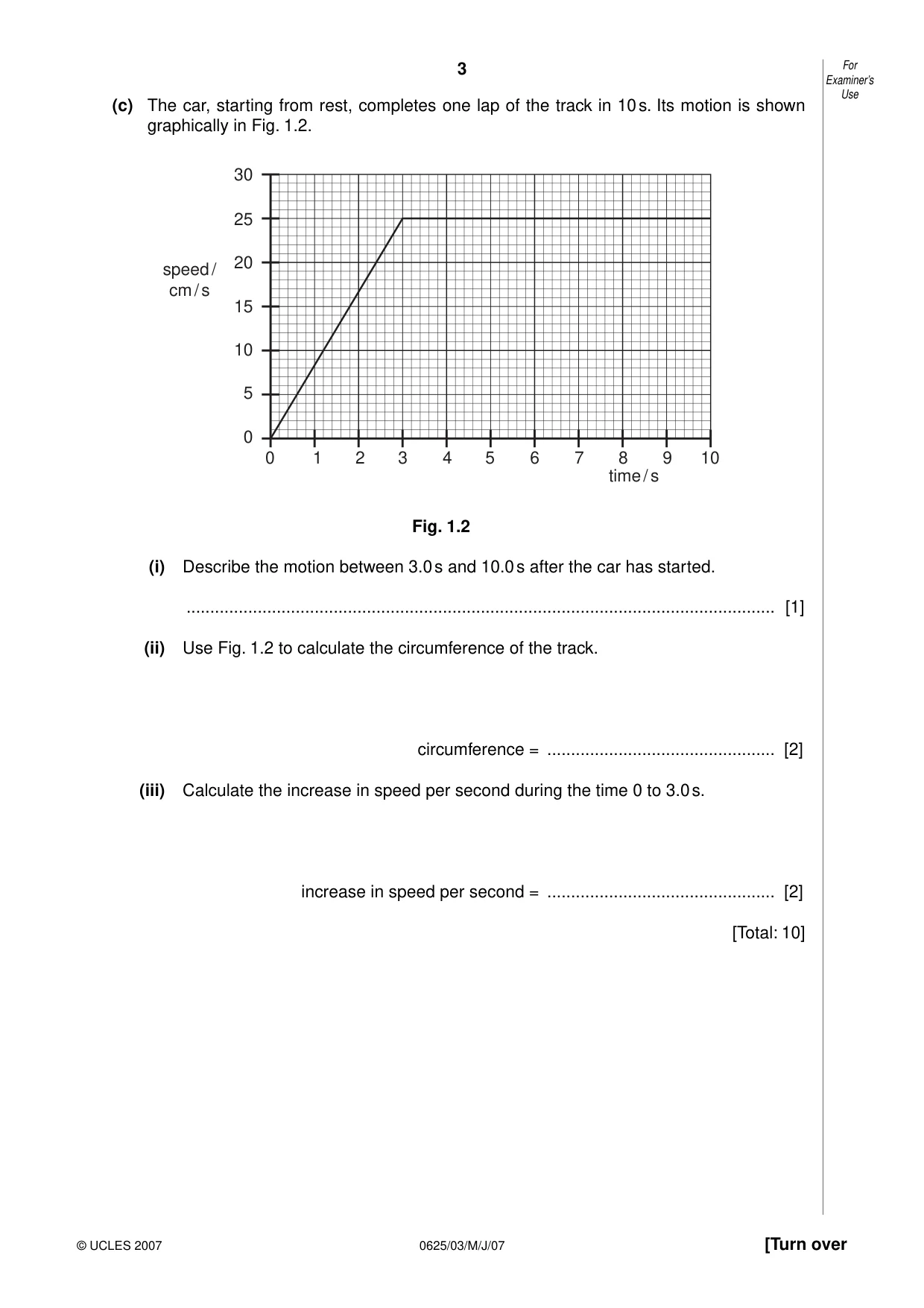 Cambridge IGCSE Physics 0625 2007 May/June Paper 3 · Variant 1 question paper, page 3 of 16