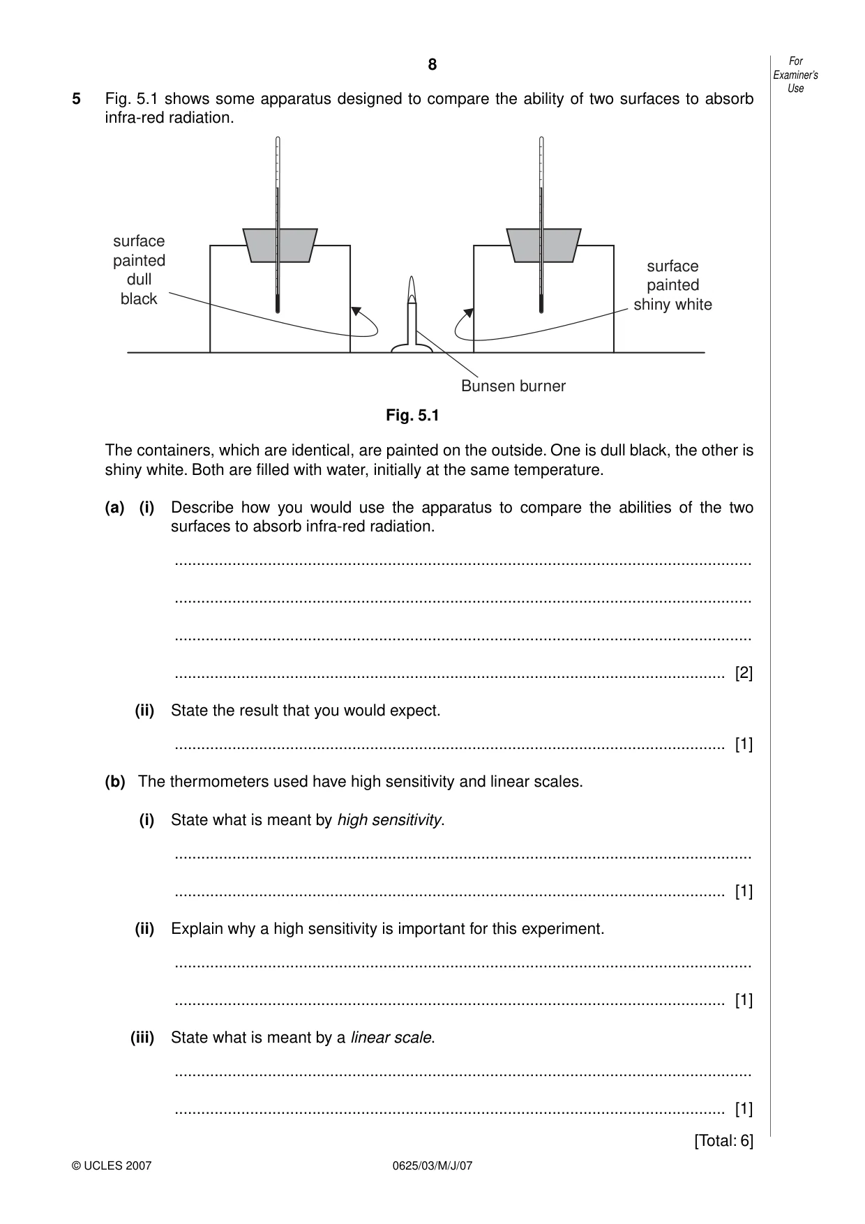 Cambridge IGCSE Physics 0625 2007 May/June Paper 3 · Variant 1 question paper, page 8 of 16