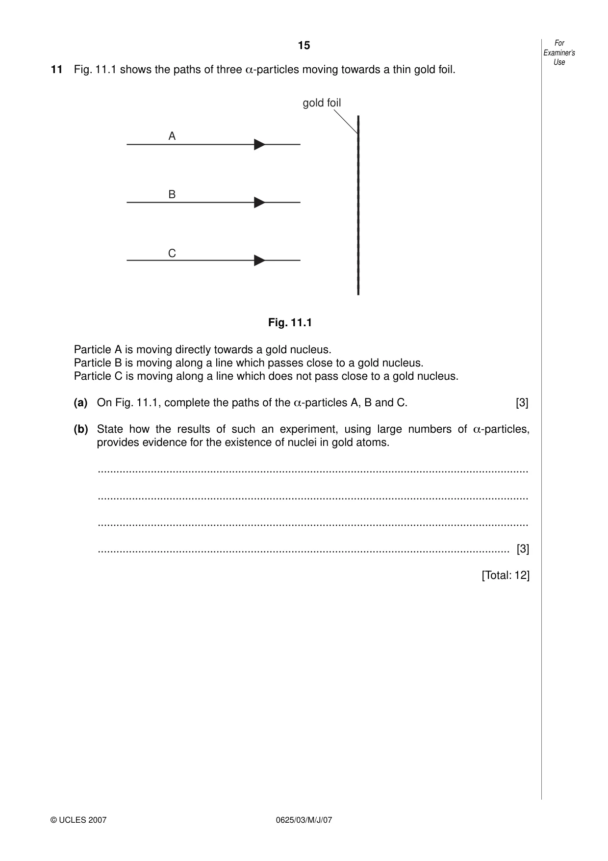 Cambridge IGCSE Physics 0625 2007 May/June Paper 3 · Variant 1 question paper, page 15 of 16