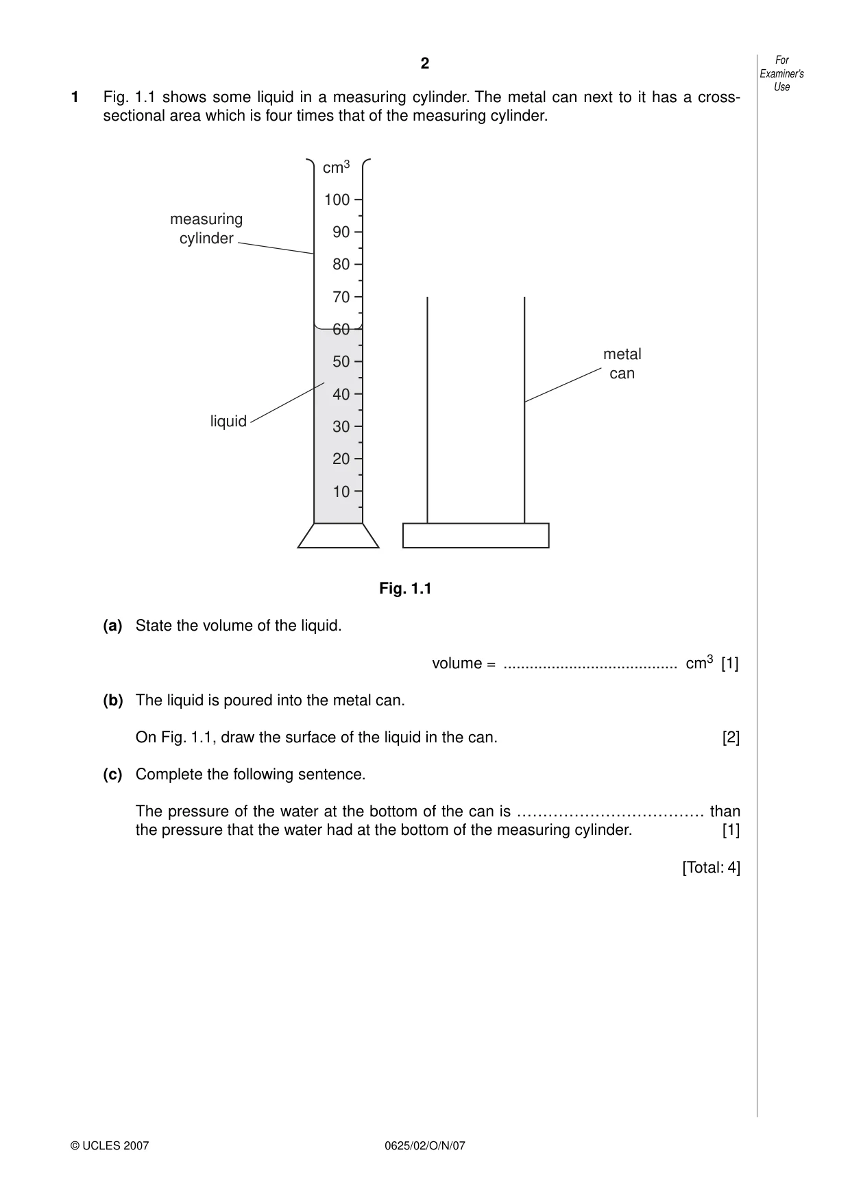 Cambridge IGCSE Physics 0625 2007 Oct/Nov Paper 2 · Variant 1 question paper, page 2 of 16