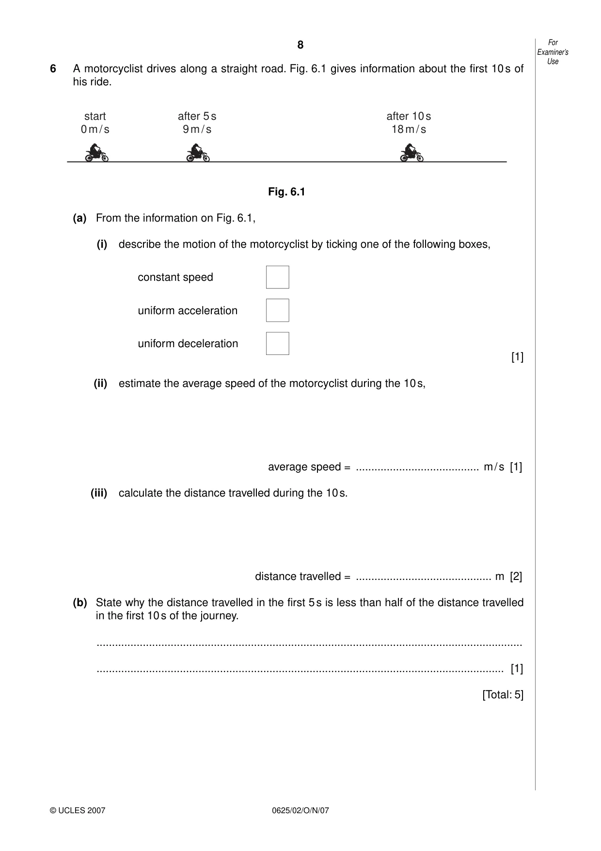 Cambridge IGCSE Physics 0625 2007 Oct/Nov Paper 2 · Variant 1 question paper, page 8 of 16