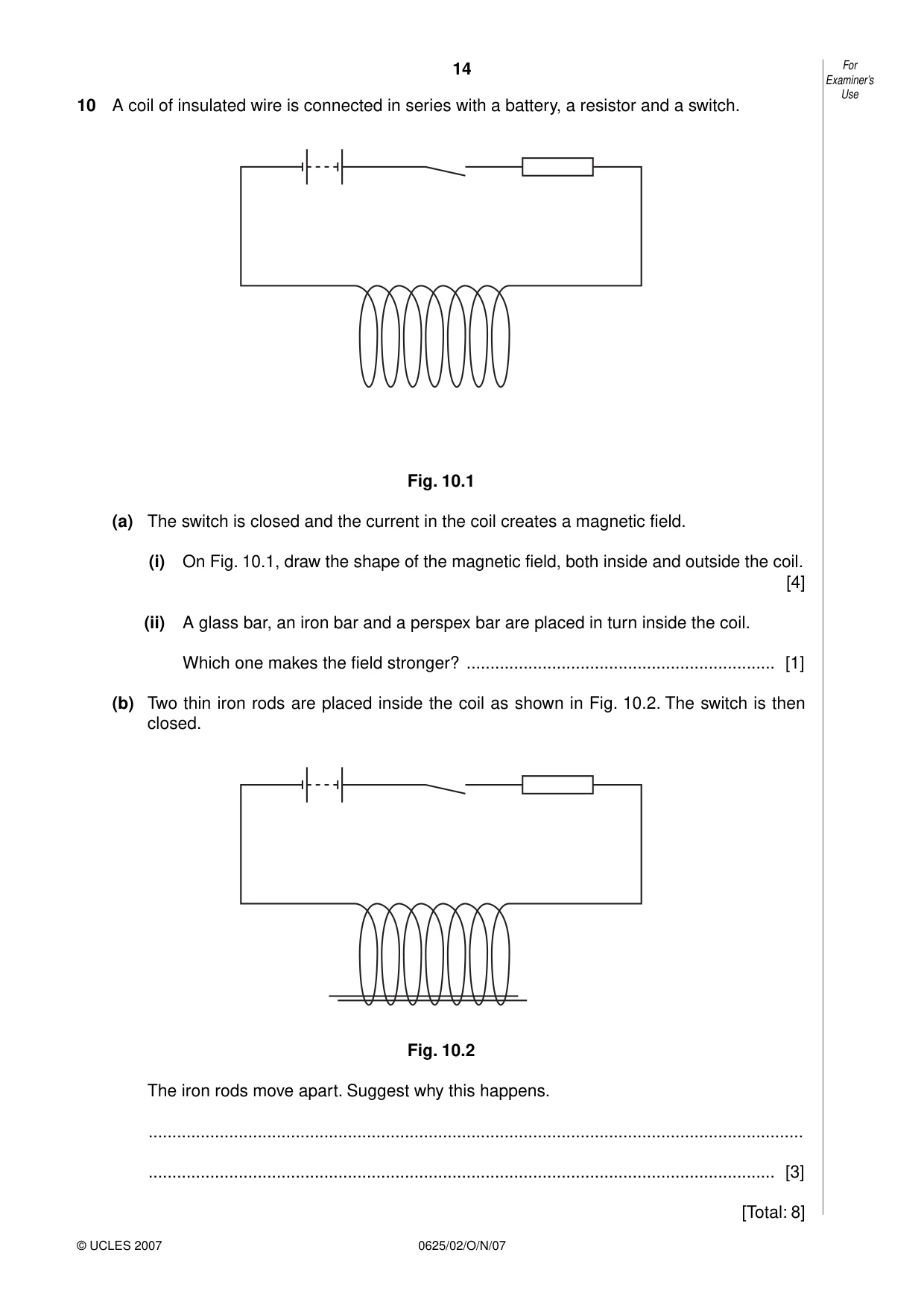 Cambridge IGCSE Physics 0625 2007 Oct/Nov Paper 2 · Variant 1 question paper, page 14 of 16