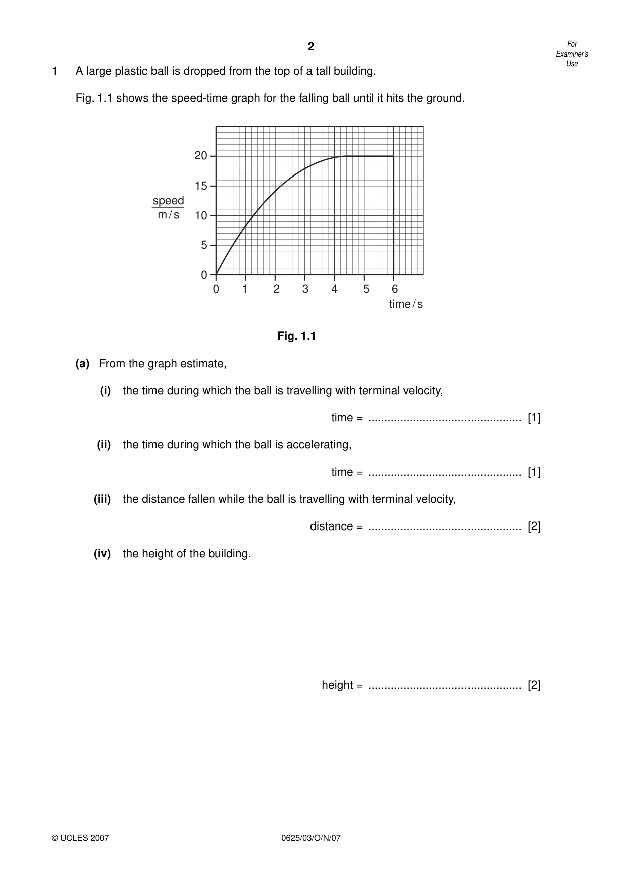Cambridge IGCSE Physics 0625 2007 Oct/Nov Paper 3 · Variant 1 question paper, page 2 of 16