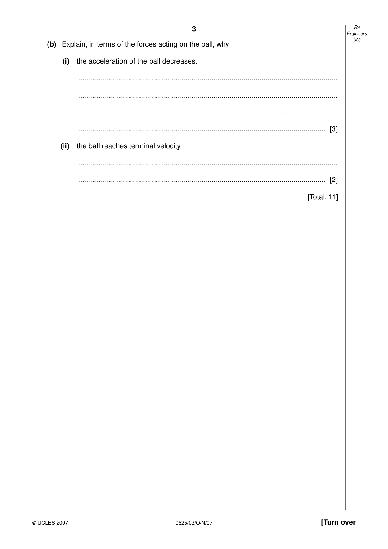 Cambridge IGCSE Physics 0625 2007 Oct/Nov Paper 3 · Variant 1 question paper, page 3 of 16