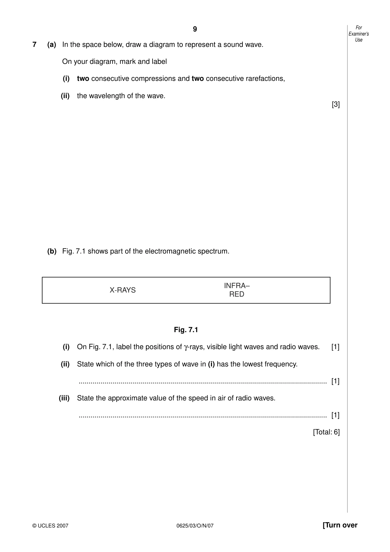 Cambridge IGCSE Physics 0625 2007 Oct/Nov Paper 3 · Variant 1 question paper, page 9 of 16