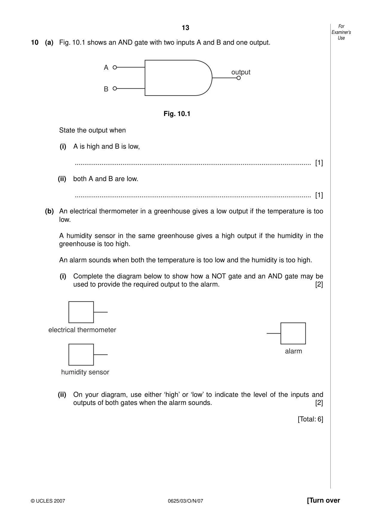 Cambridge IGCSE Physics 0625 2007 Oct/Nov Paper 3 · Variant 1 question paper, page 13 of 16