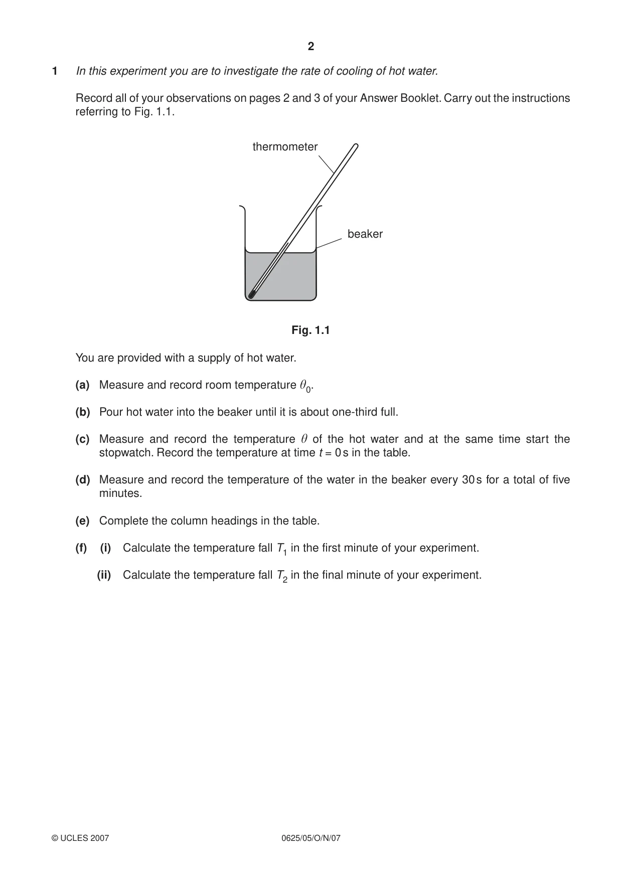 Cambridge IGCSE Physics 0625 2007 Oct/Nov Paper 5 · Variant 1 question paper, page 2 of 12