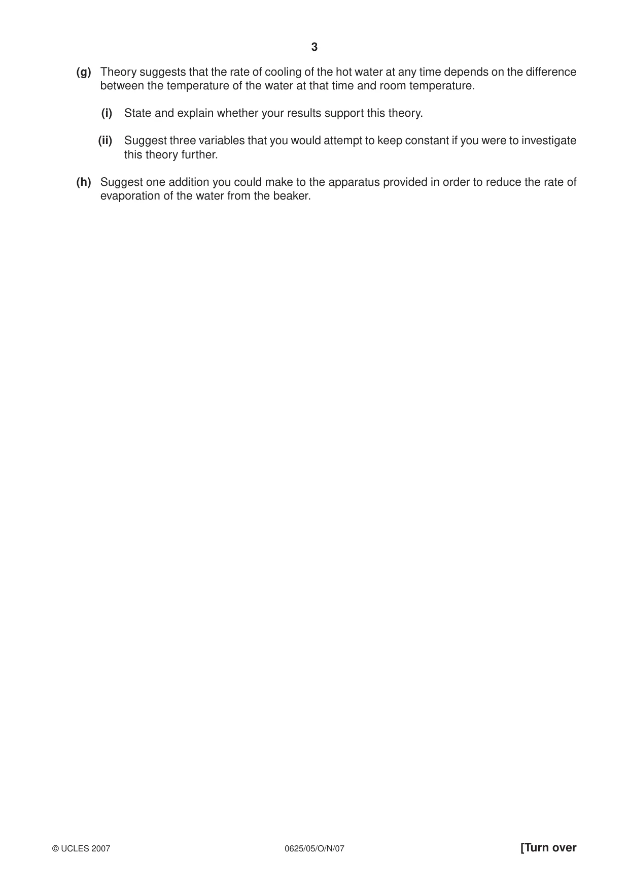 Cambridge IGCSE Physics 0625 2007 Oct/Nov Paper 5 · Variant 1 question paper, page 3 of 12