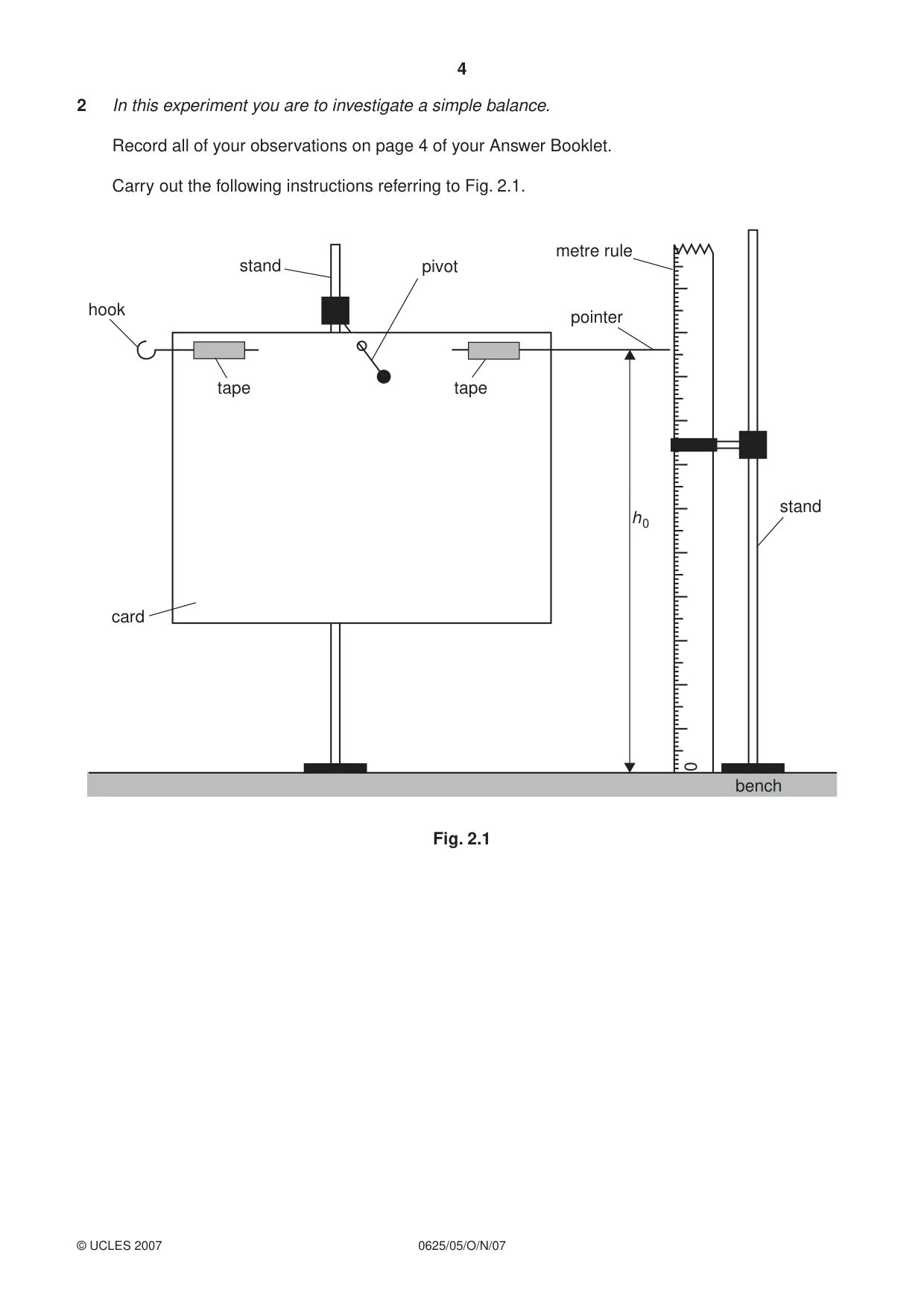 Cambridge IGCSE Physics 0625 2007 Oct/Nov Paper 5 · Variant 1 question paper, page 4 of 12
