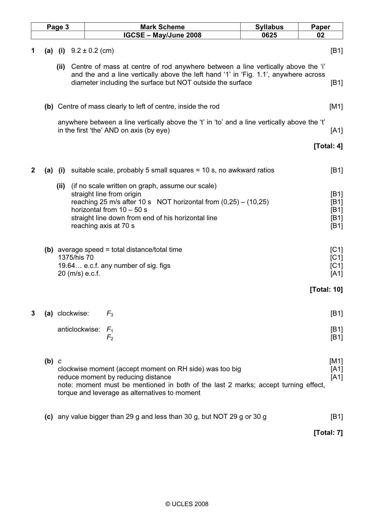 Mark scheme, page 3 of 7