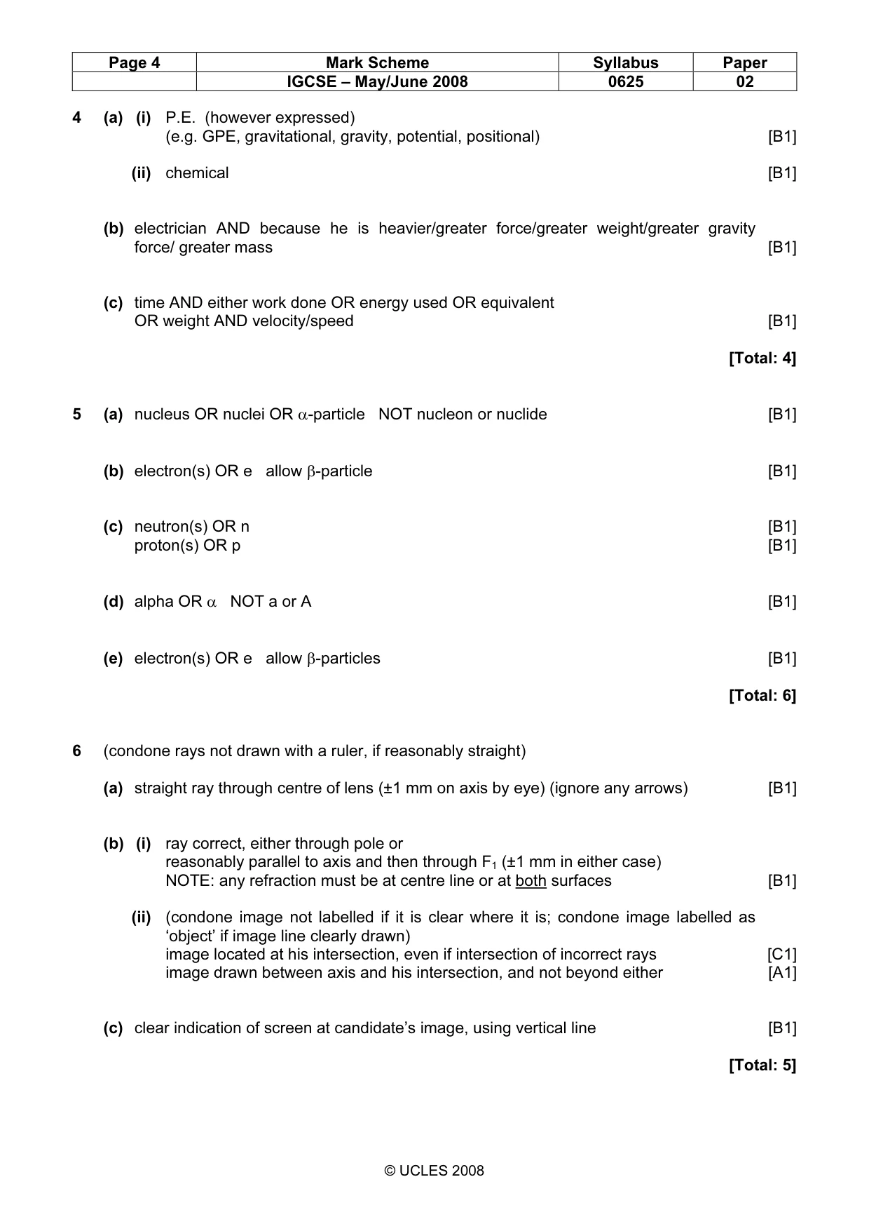 Mark scheme, page 4 of 7