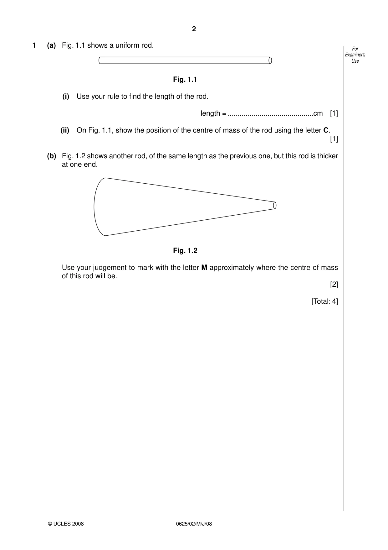 Cambridge IGCSE Physics 0625 2008 May/June Paper 2 · Variant 1 question paper, page 2 of 16