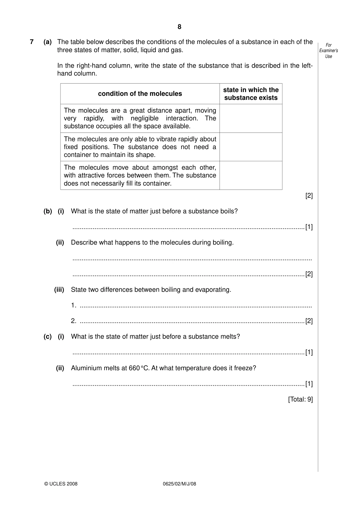 Cambridge IGCSE Physics 0625 2008 May/June Paper 2 · Variant 1 question paper, page 8 of 16