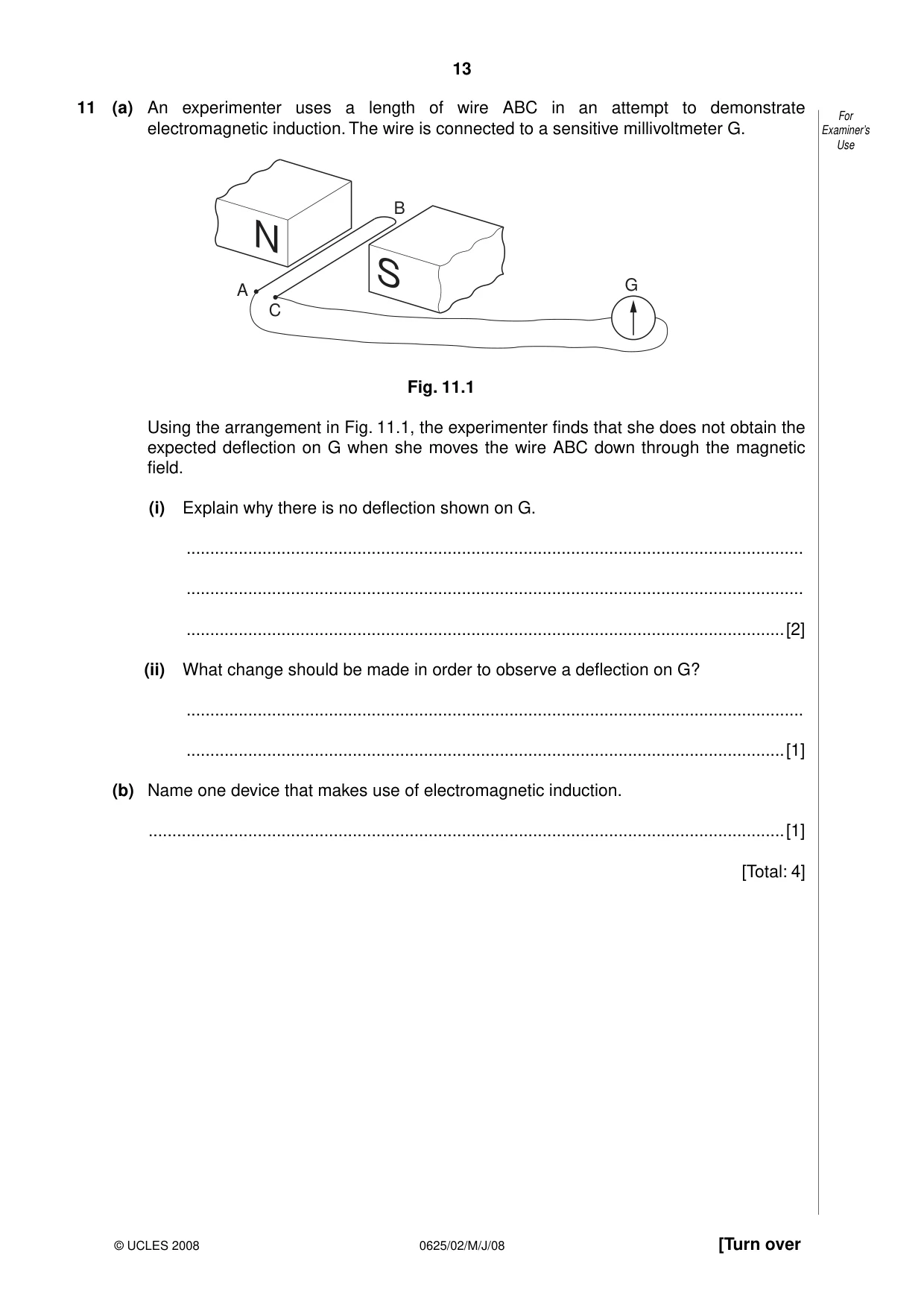 Cambridge IGCSE Physics 0625 2008 May/June Paper 2 · Variant 1 question paper, page 13 of 16