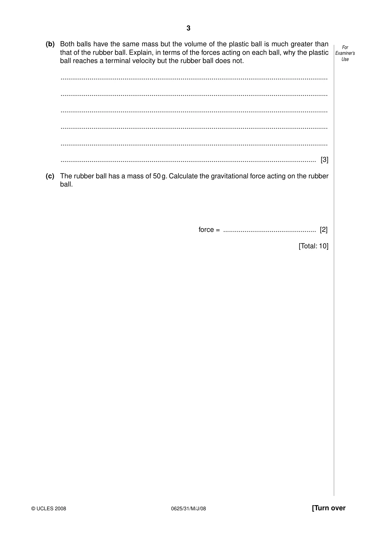Cambridge IGCSE Physics 0625 2008 May/June Paper 3 · Variant 1 question paper, page 4 of 33