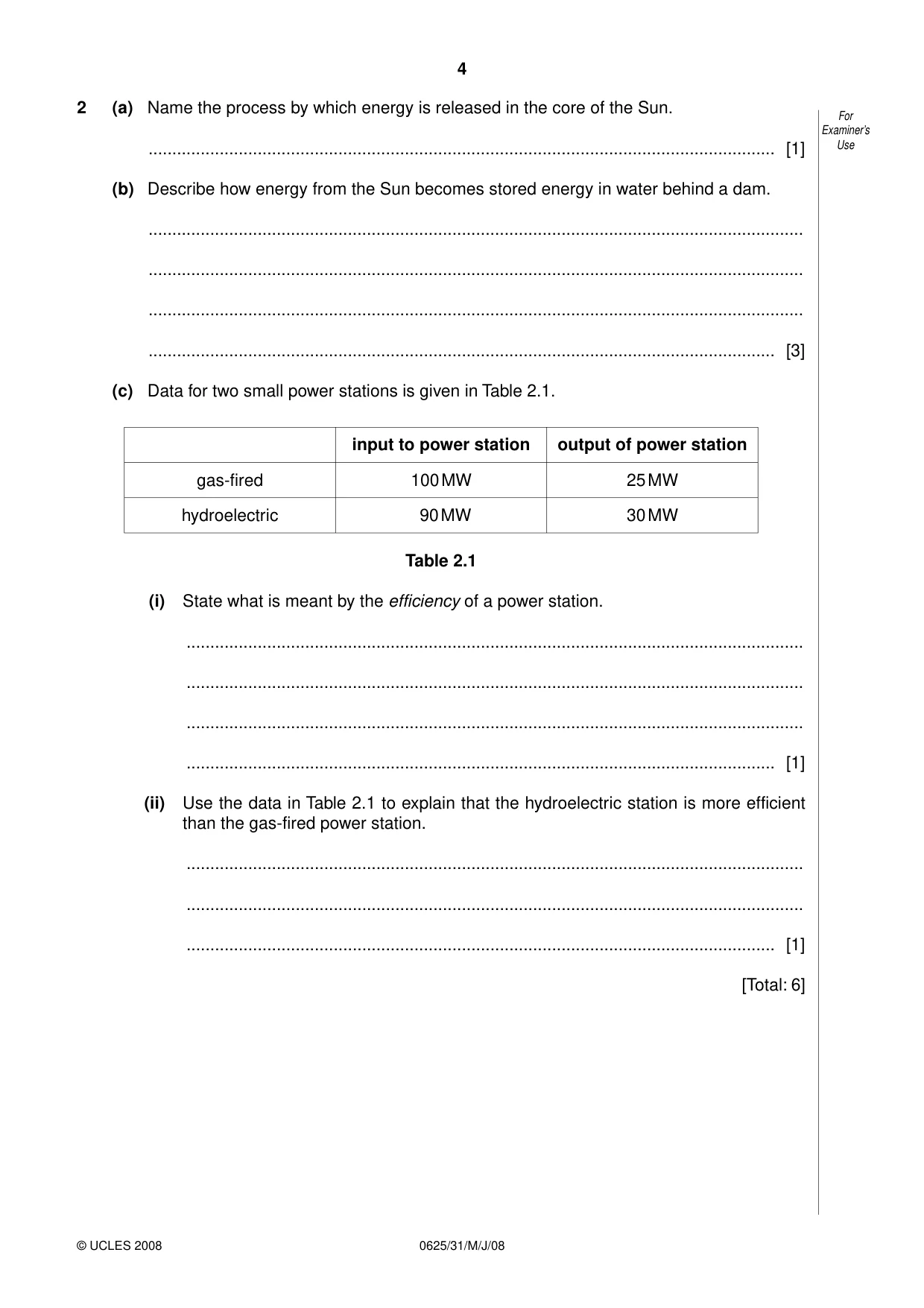 Cambridge IGCSE Physics 0625 2008 May/June Paper 3 · Variant 1 question paper, page 5 of 33