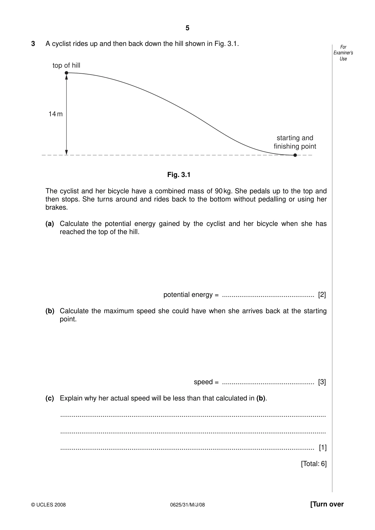 Cambridge IGCSE Physics 0625 2008 May/June Paper 3 · Variant 1 question paper, page 6 of 33