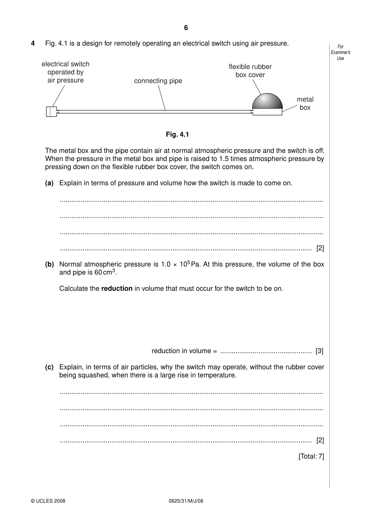 Cambridge IGCSE Physics 0625 2008 May/June Paper 3 · Variant 1 question paper, page 7 of 33