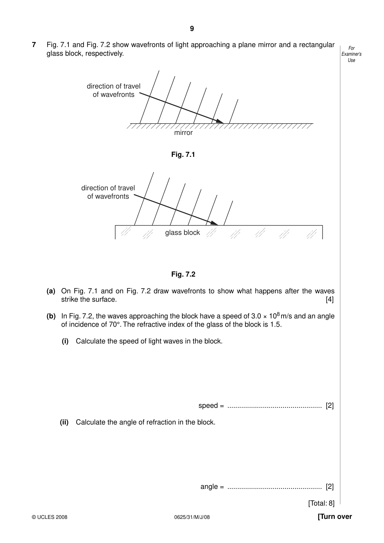 Cambridge IGCSE Physics 0625 2008 May/June Paper 3 · Variant 1 question paper, page 10 of 33