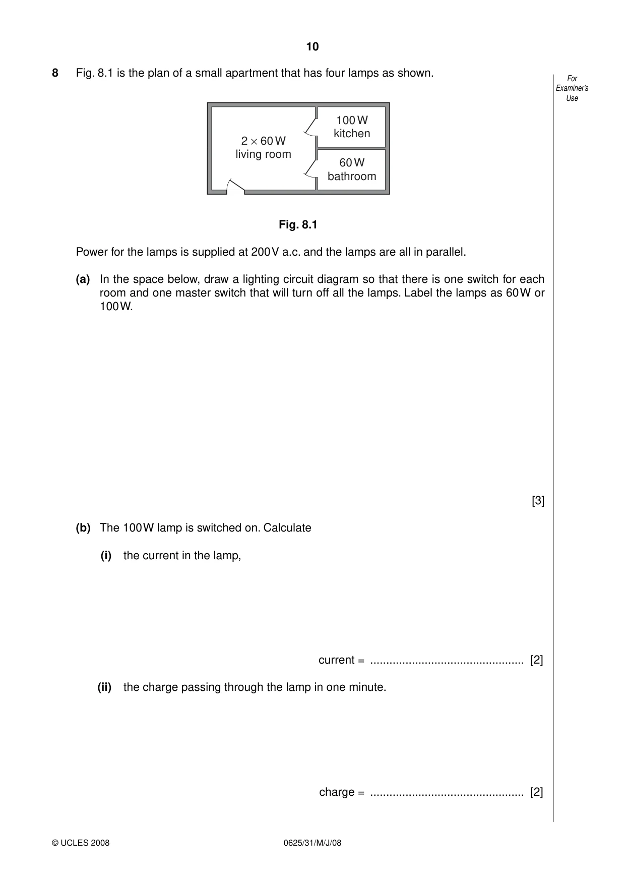 Cambridge IGCSE Physics 0625 2008 May/June Paper 3 · Variant 1 question paper, page 11 of 33