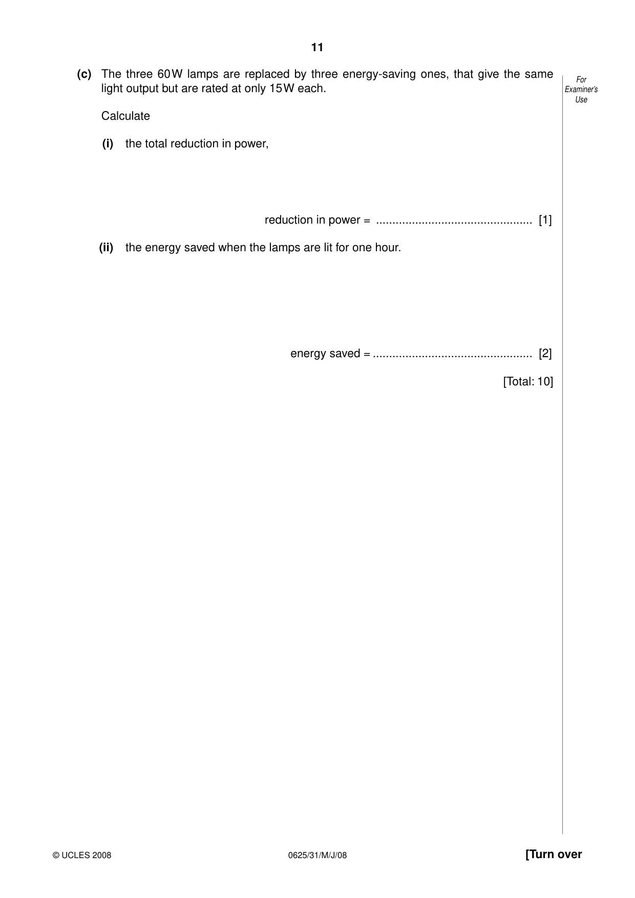 Cambridge IGCSE Physics 0625 2008 May/June Paper 3 · Variant 1 question paper, page 12 of 33