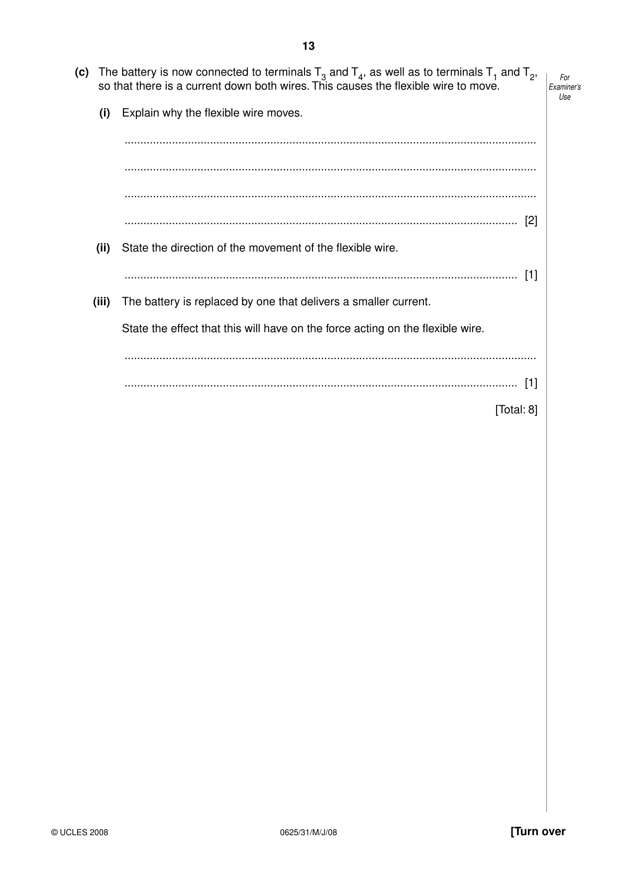 Cambridge IGCSE Physics 0625 2008 May/June Paper 3 · Variant 1 question paper, page 14 of 33