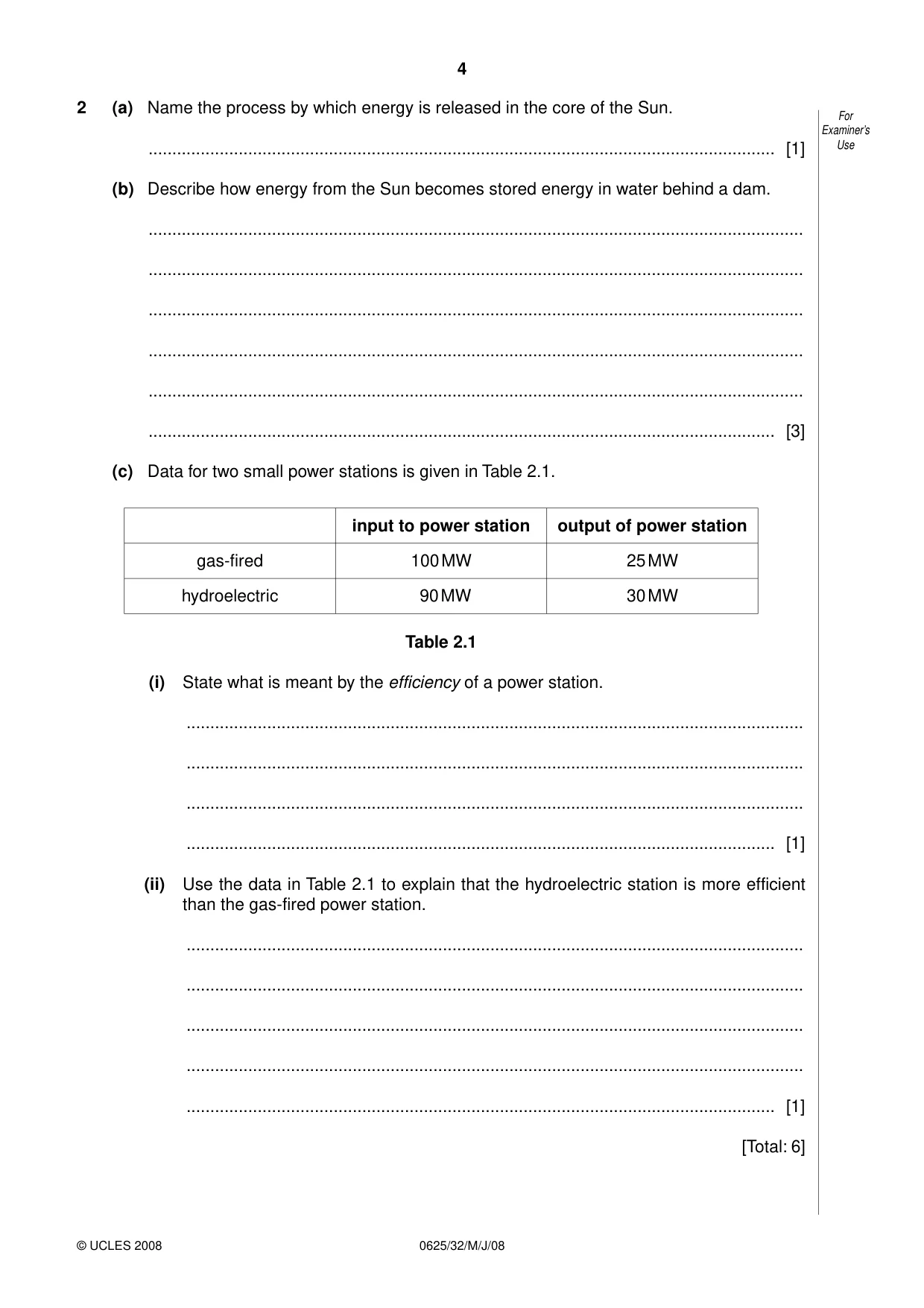 Cambridge IGCSE Physics 0625 2008 May/June Paper 3 · Variant 1 question paper, page 21 of 33