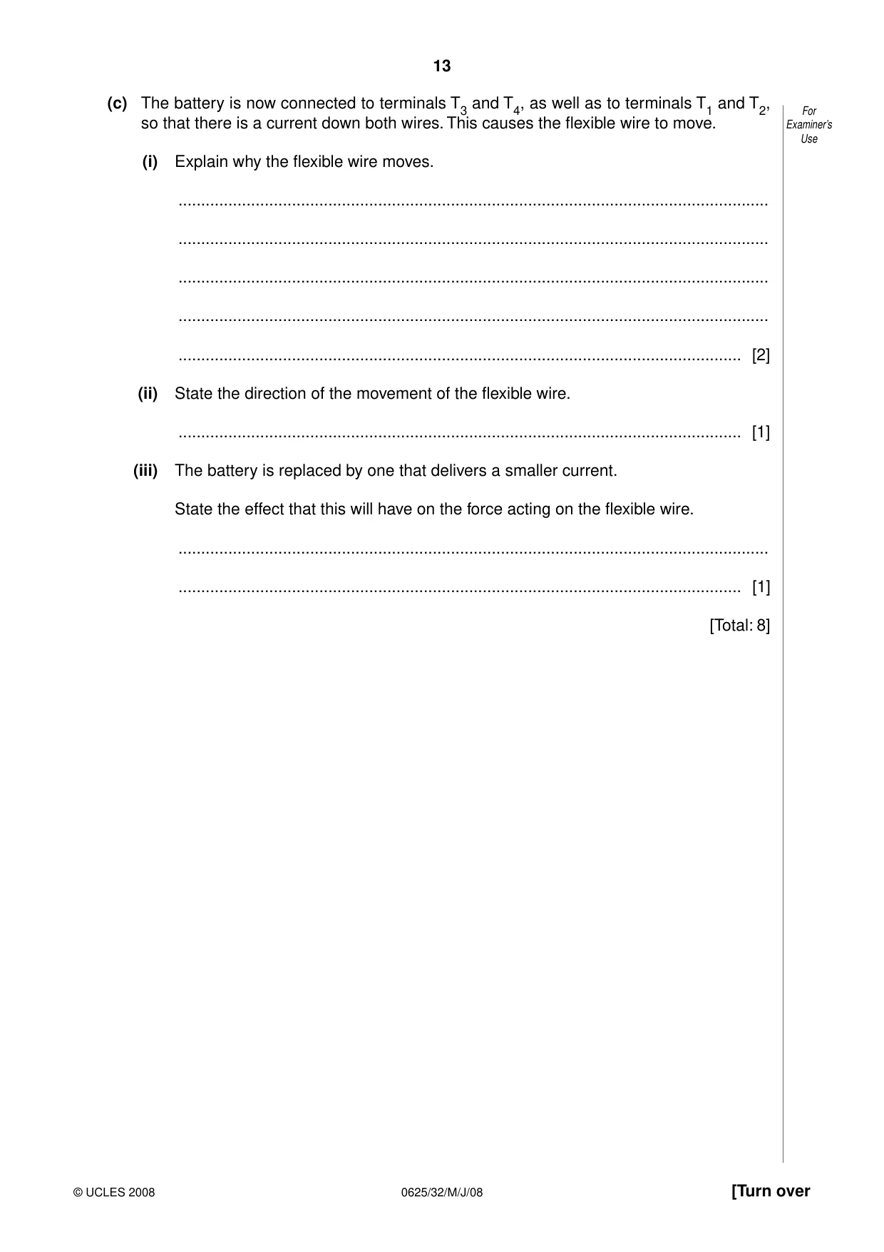 Cambridge IGCSE Physics 0625 2008 May/June Paper 3 · Variant 1 question paper, page 30 of 33