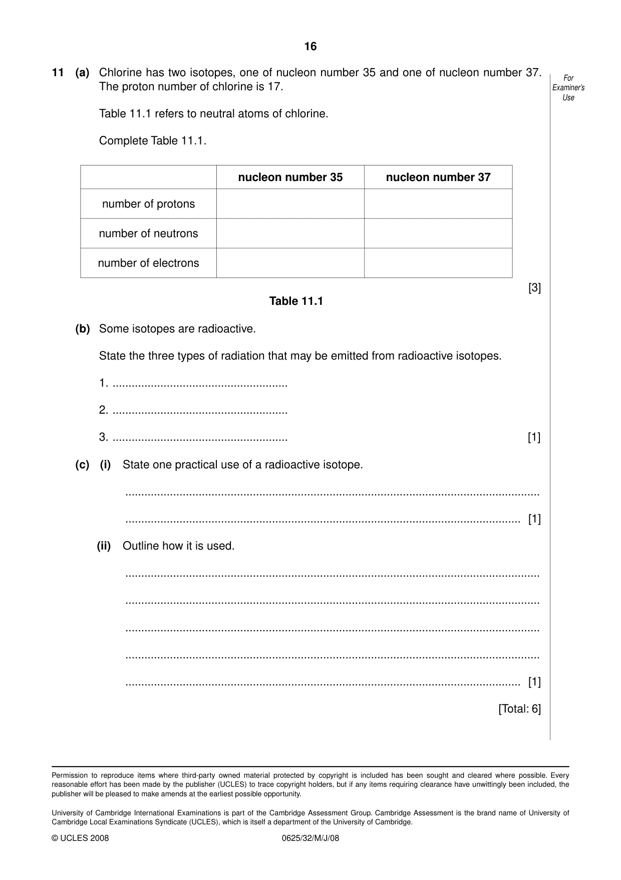 Cambridge IGCSE Physics 0625 2008 May/June Paper 3 · Variant 1 question paper, page 33 of 33