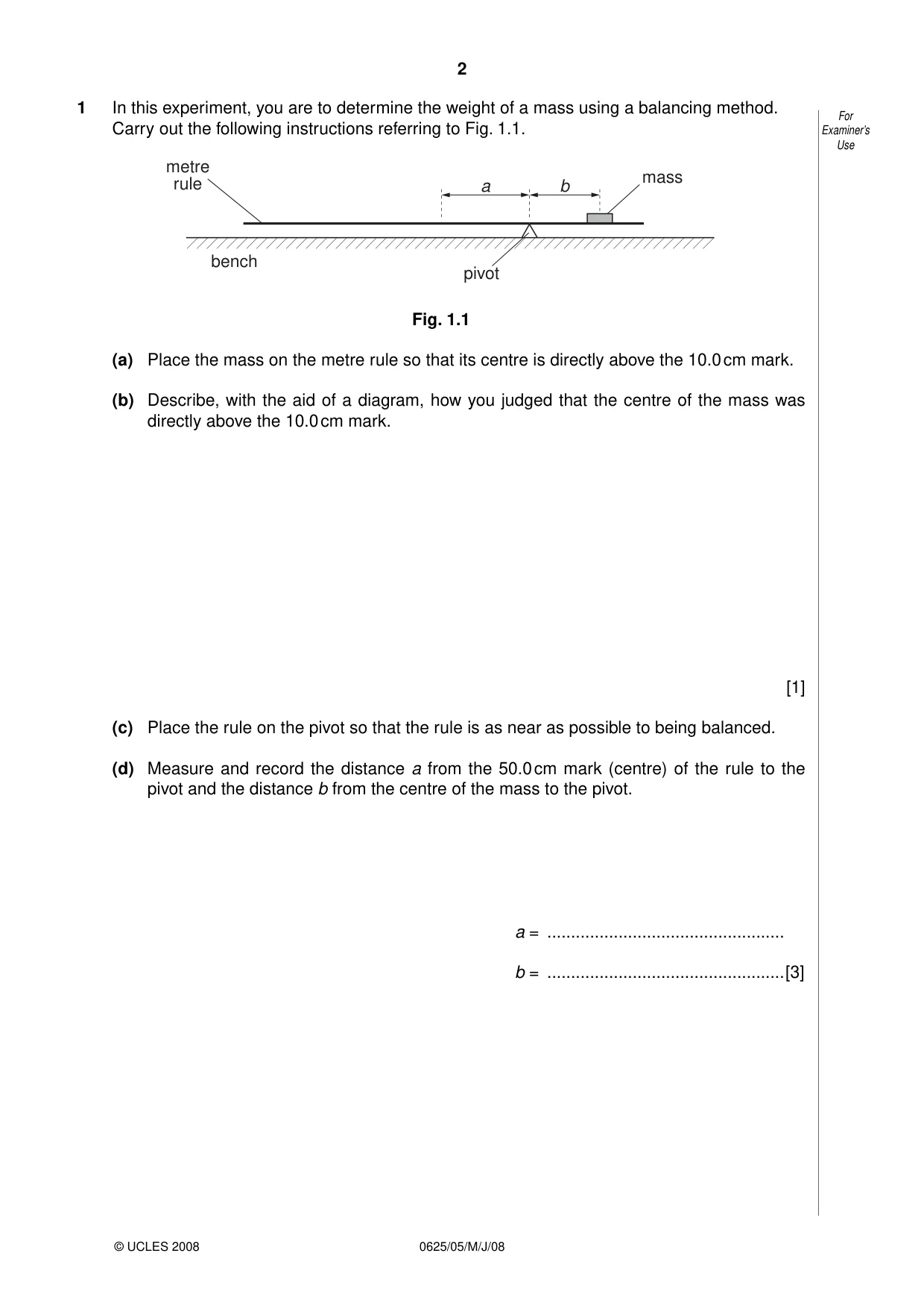 Cambridge IGCSE Physics 0625 2008 May/June Paper 5 · Variant 1 question paper, page 2 of 12