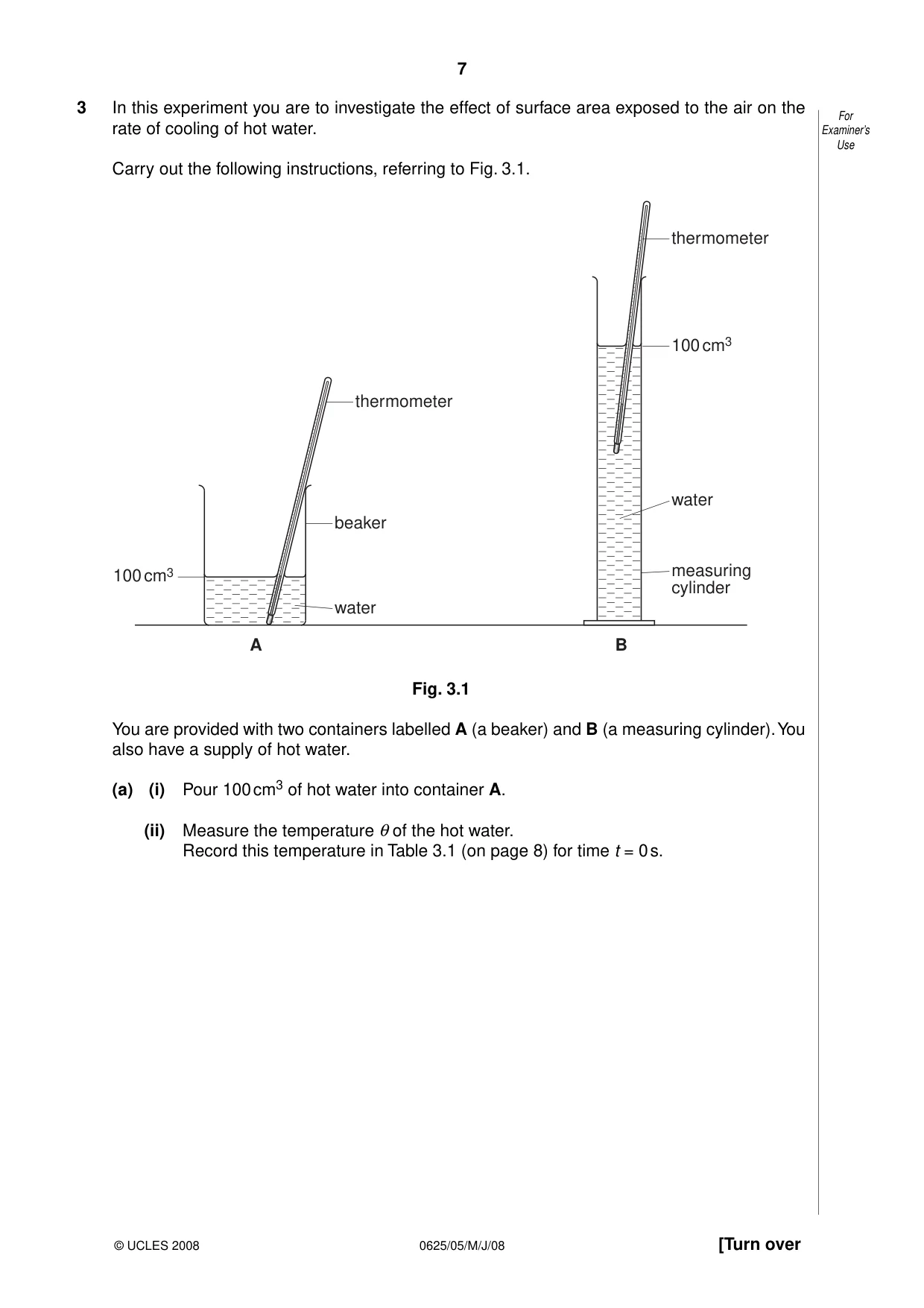 Cambridge IGCSE Physics 0625 2008 May/June Paper 5 · Variant 1 question paper, page 7 of 12