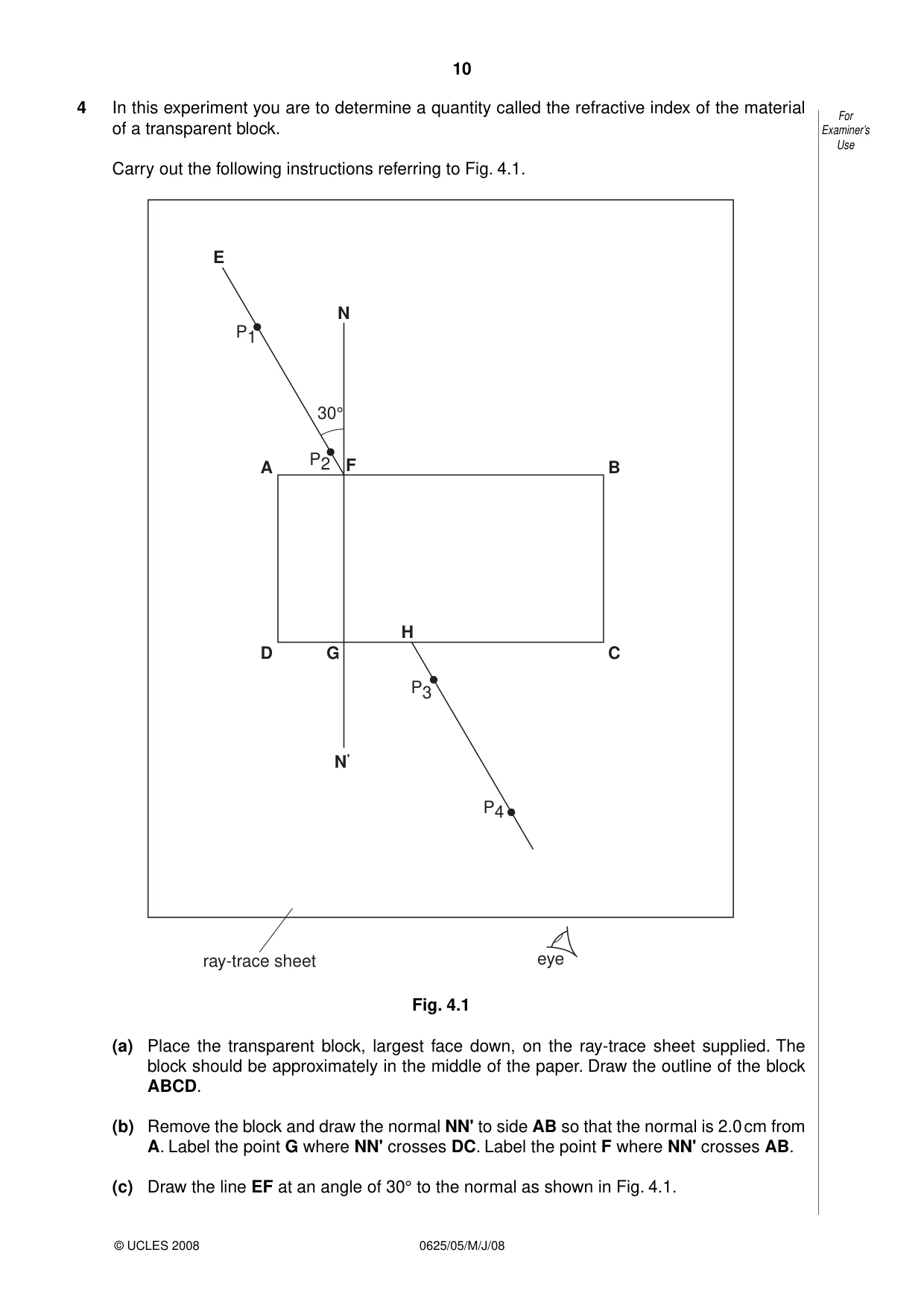 Cambridge IGCSE Physics 0625 2008 May/June Paper 5 · Variant 1 question paper, page 10 of 12
