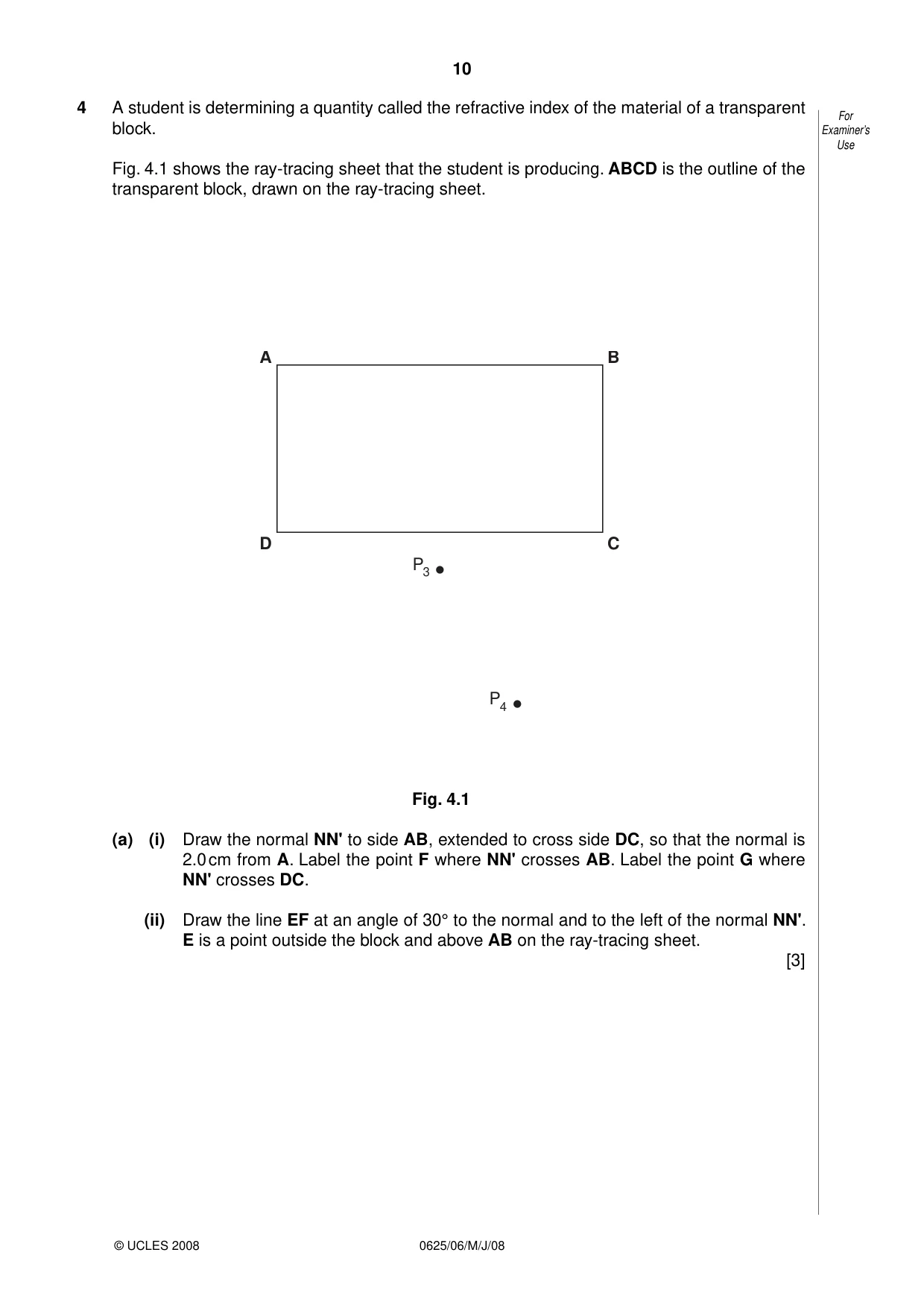 Cambridge IGCSE Physics 0625 2008 May/June Paper 6 · Variant 1 question paper, page 10 of 16