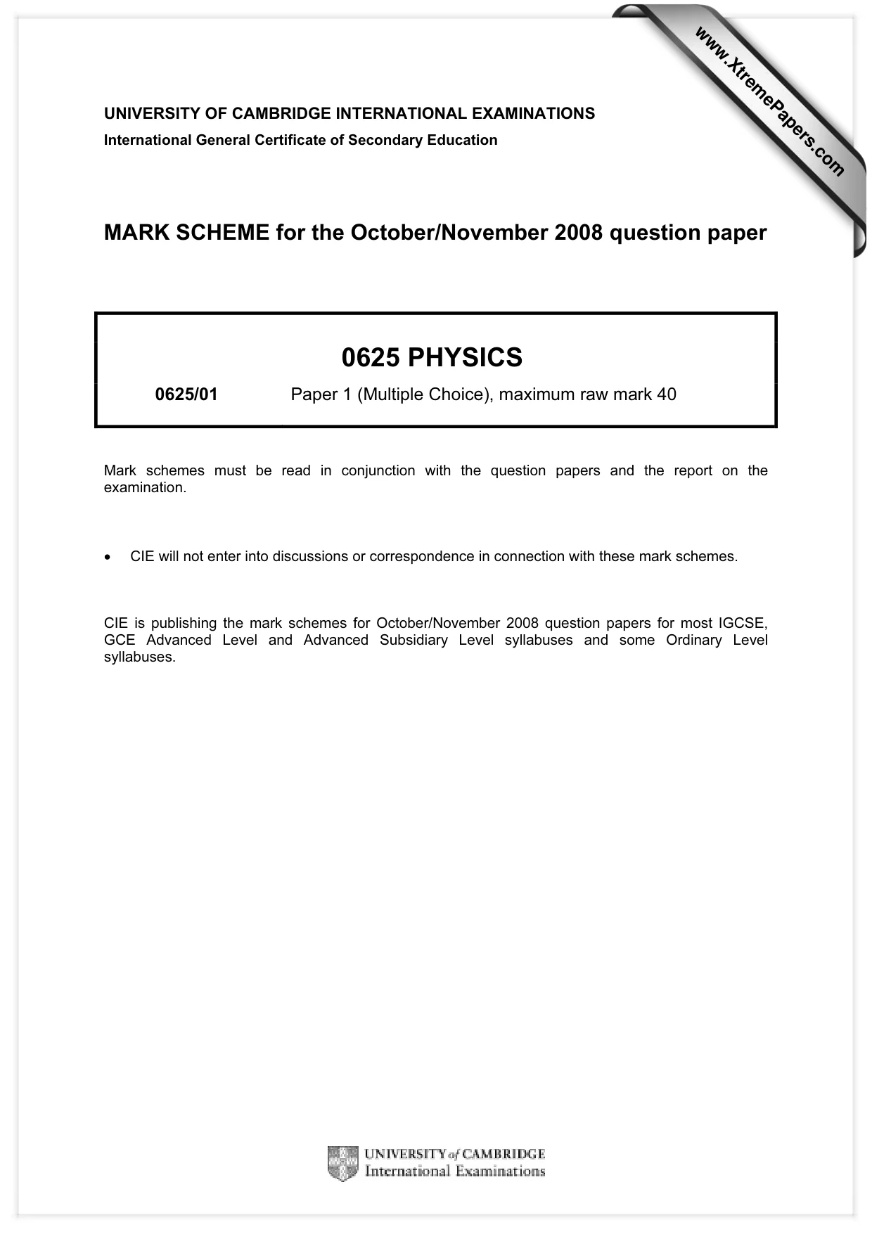 Mark scheme, page 1 of 2