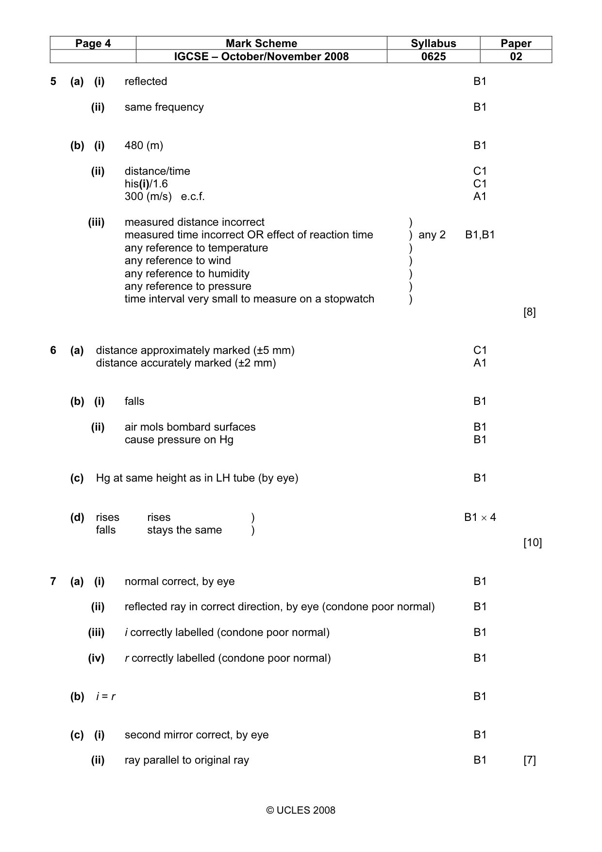 Mark scheme, page 4 of 6