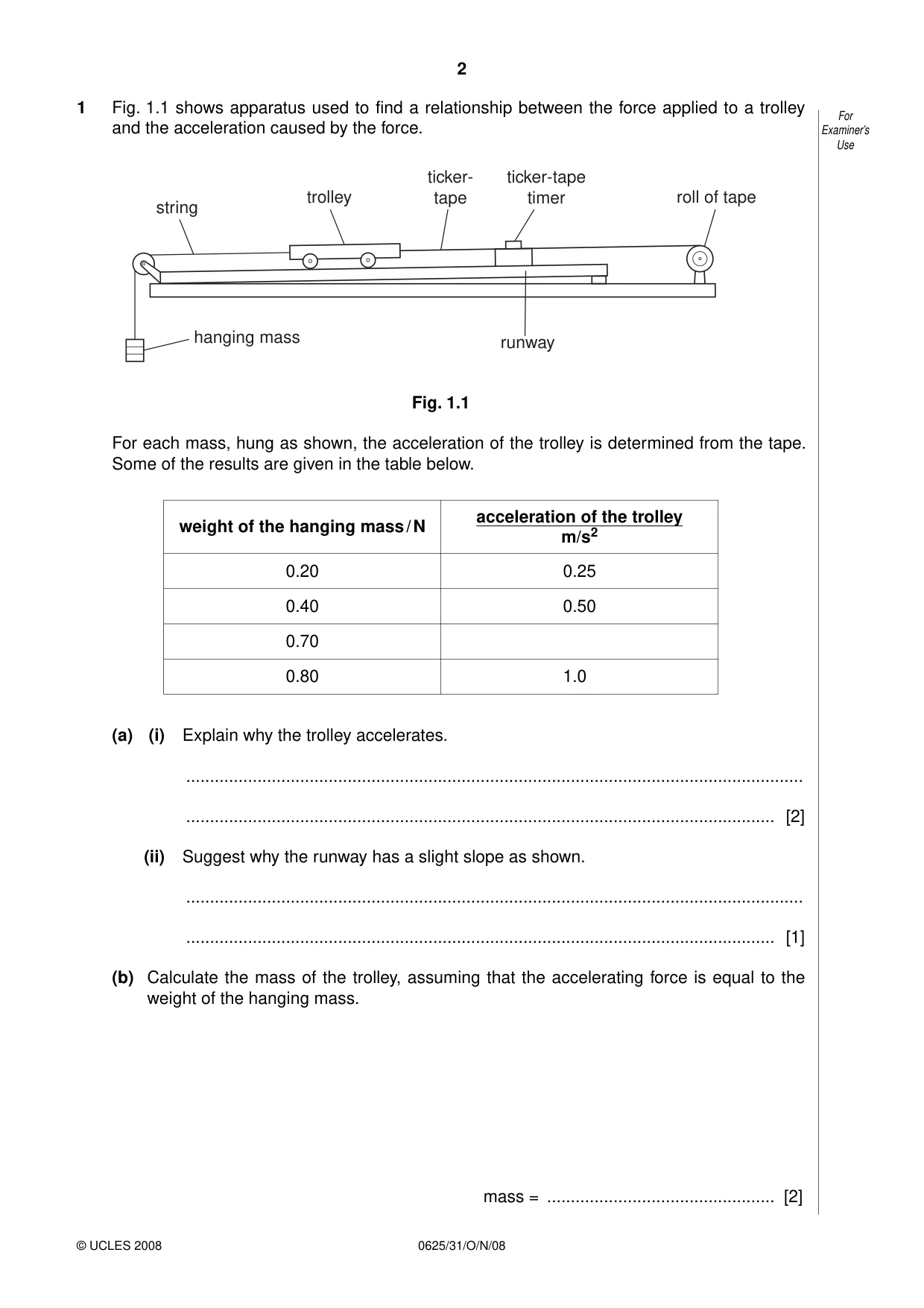 Cambridge IGCSE Physics 0625 2008 Oct/Nov Paper 3 · Variant 0 question paper, page 3 of 33