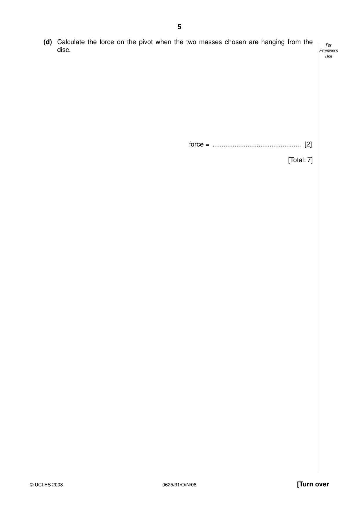 Cambridge IGCSE Physics 0625 2008 Oct/Nov Paper 3 · Variant 0 question paper, page 6 of 33