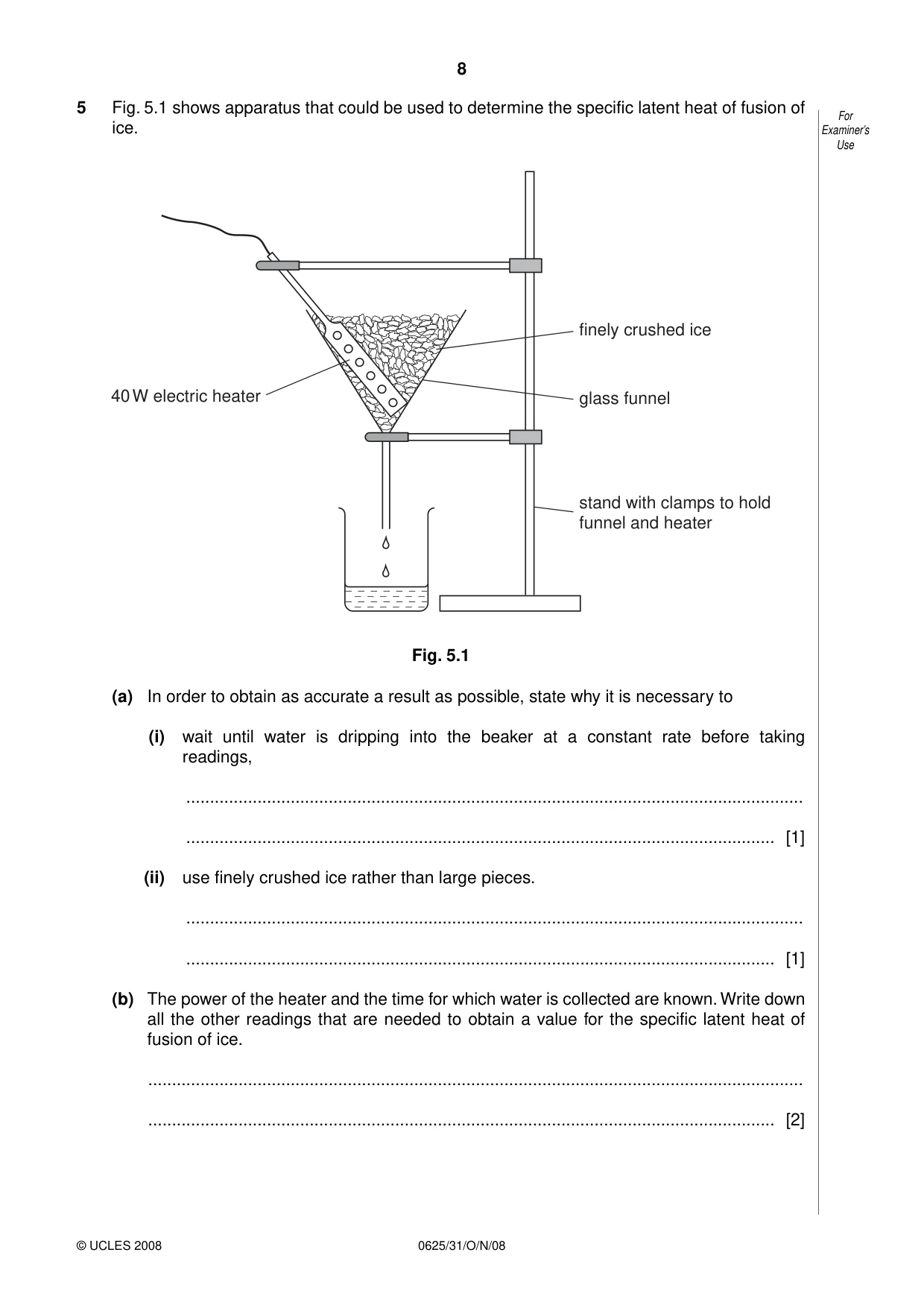 Cambridge IGCSE Physics 0625 2008 Oct/Nov Paper 3 · Variant 0 question paper, page 9 of 33