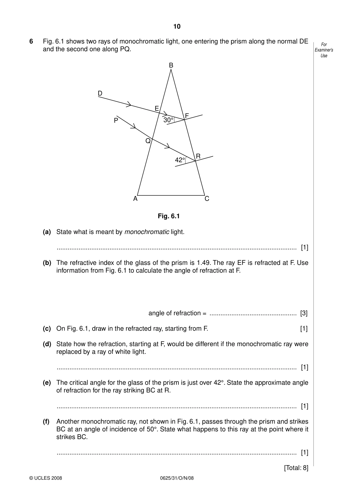 Cambridge IGCSE Physics 0625 2008 Oct/Nov Paper 3 · Variant 0 question paper, page 11 of 33