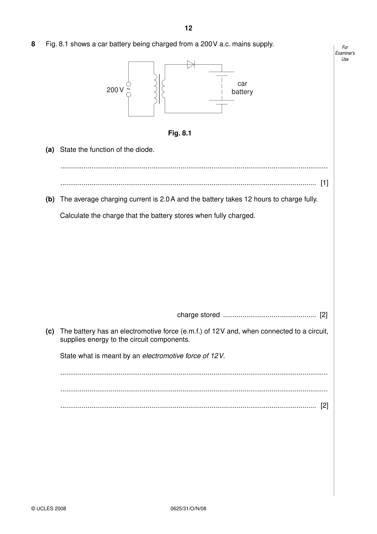 Cambridge IGCSE Physics 0625 2008 Oct/Nov Paper 3 · Variant 0 question paper, page 13 of 33
