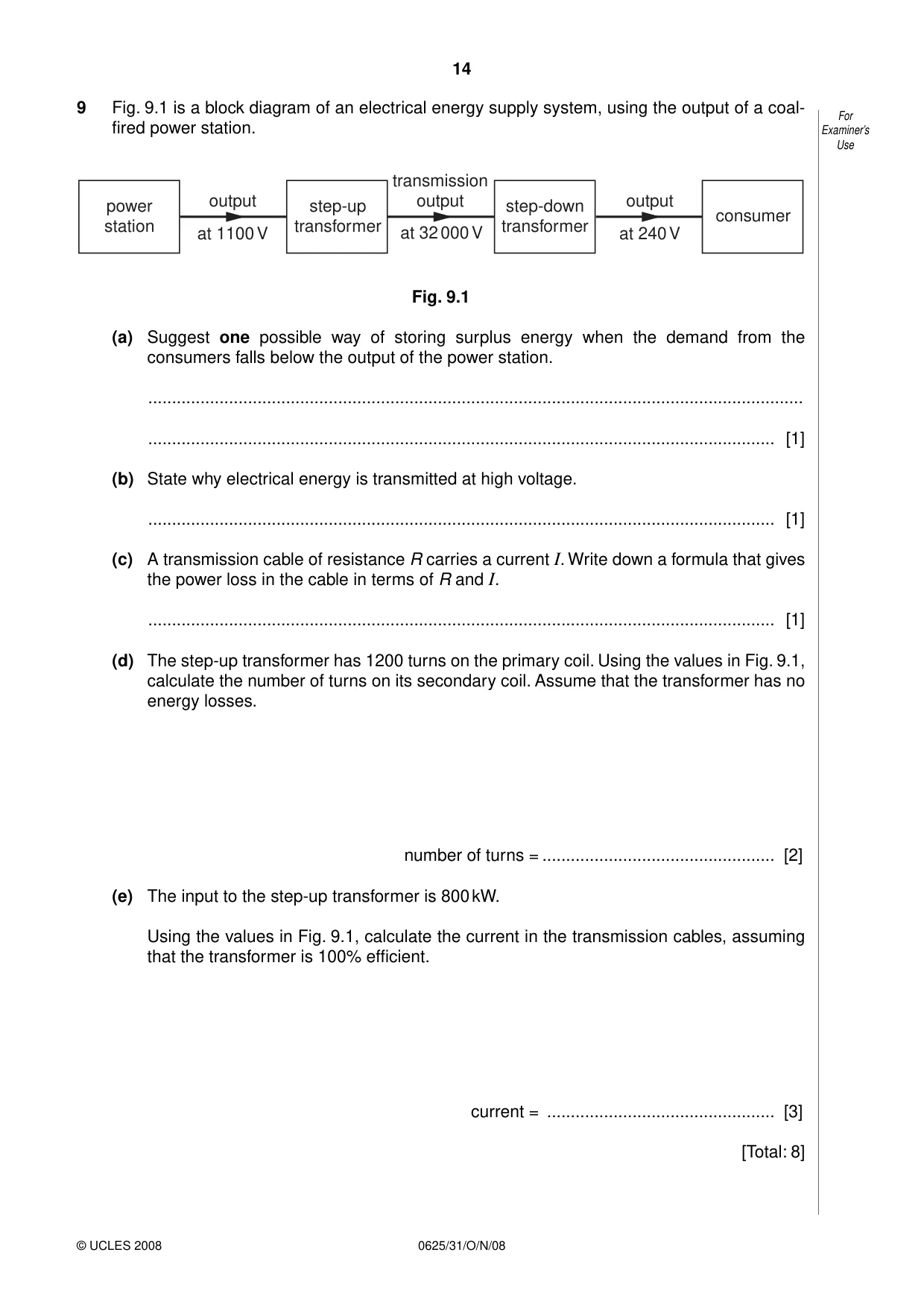 Cambridge IGCSE Physics 0625 2008 Oct/Nov Paper 3 · Variant 0 question paper, page 15 of 33
